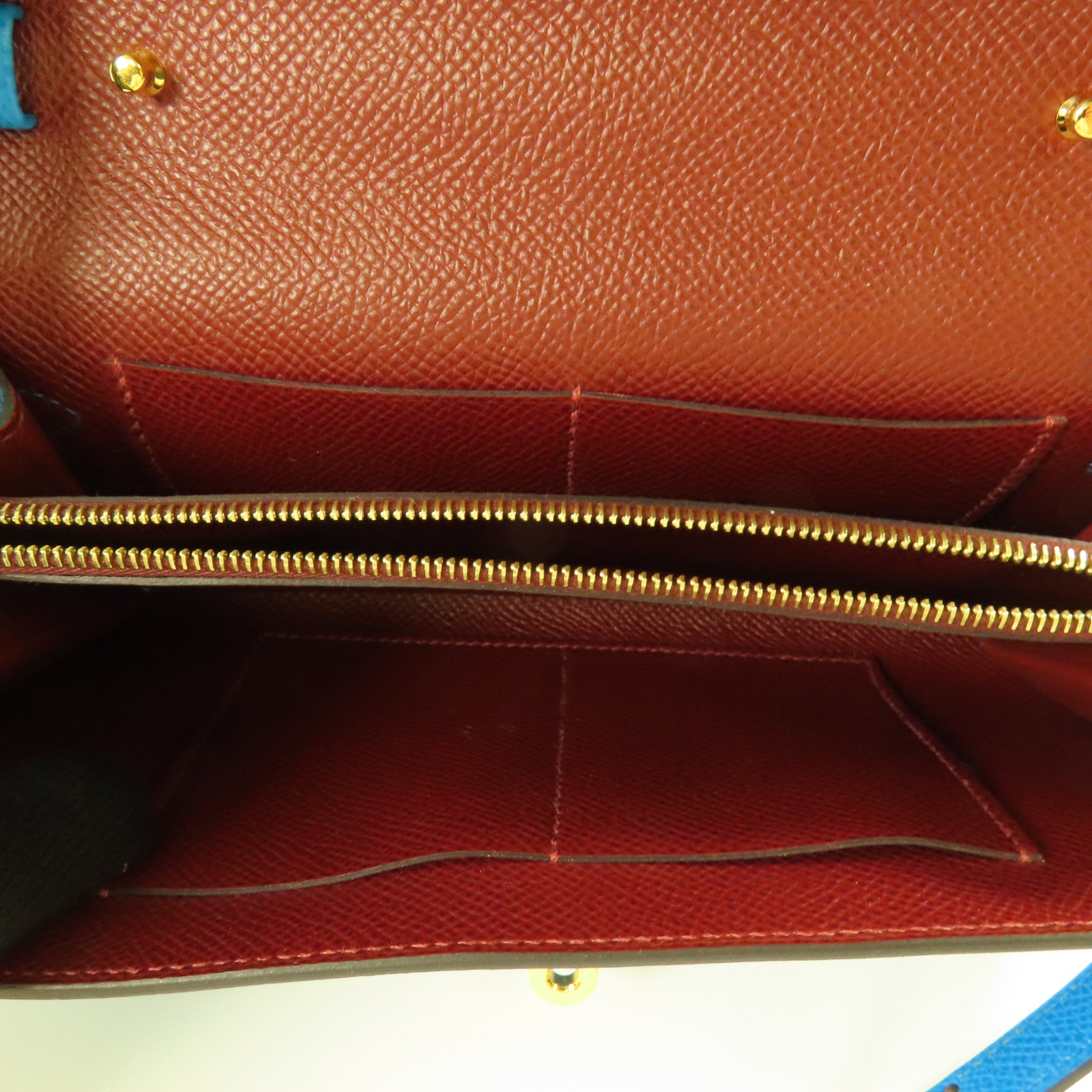 HERMES Epsom皮革Kelly To Go金扣肩背袋Blue Zanzibar