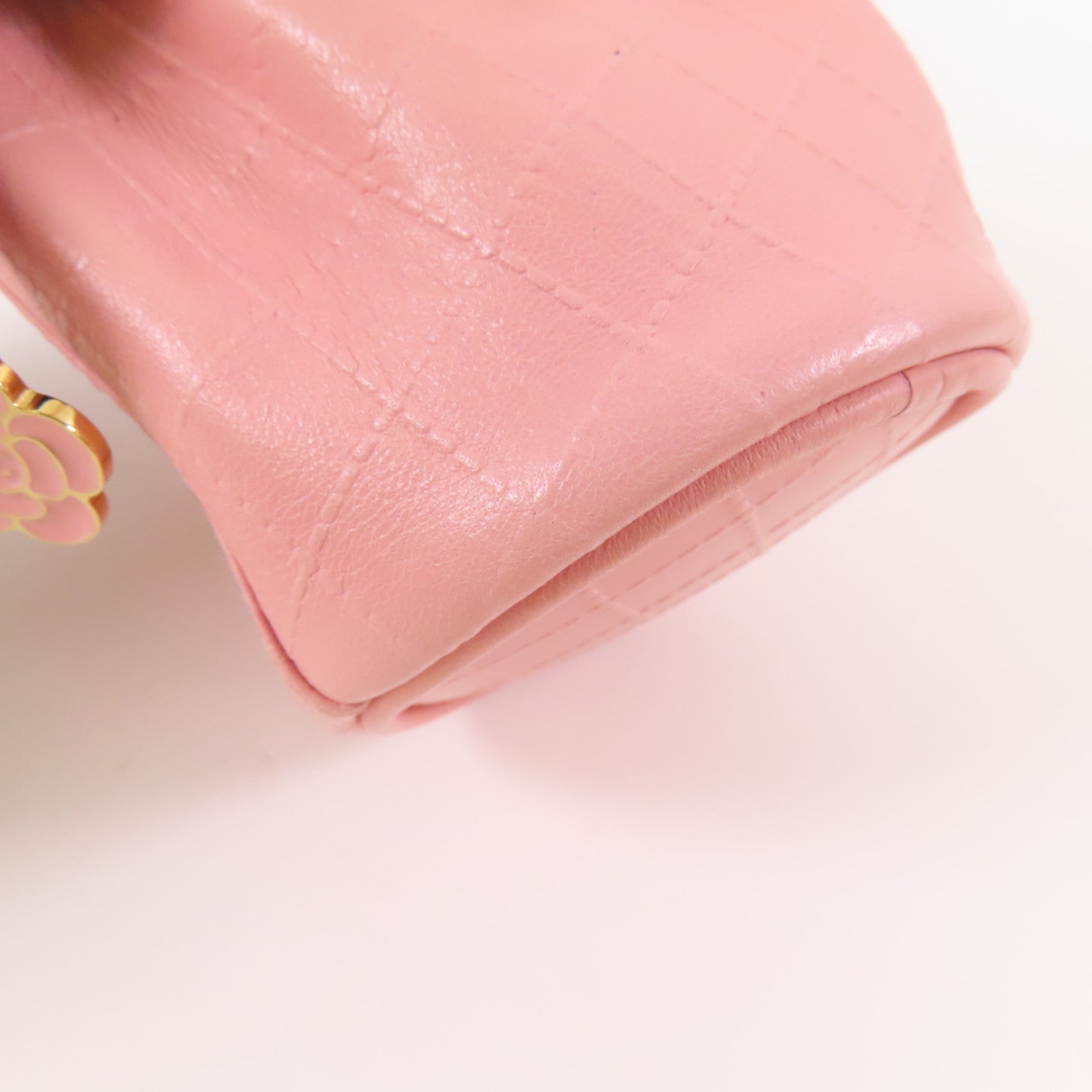 CHANEL CC GHW Pouch Lambskin Leather Pink