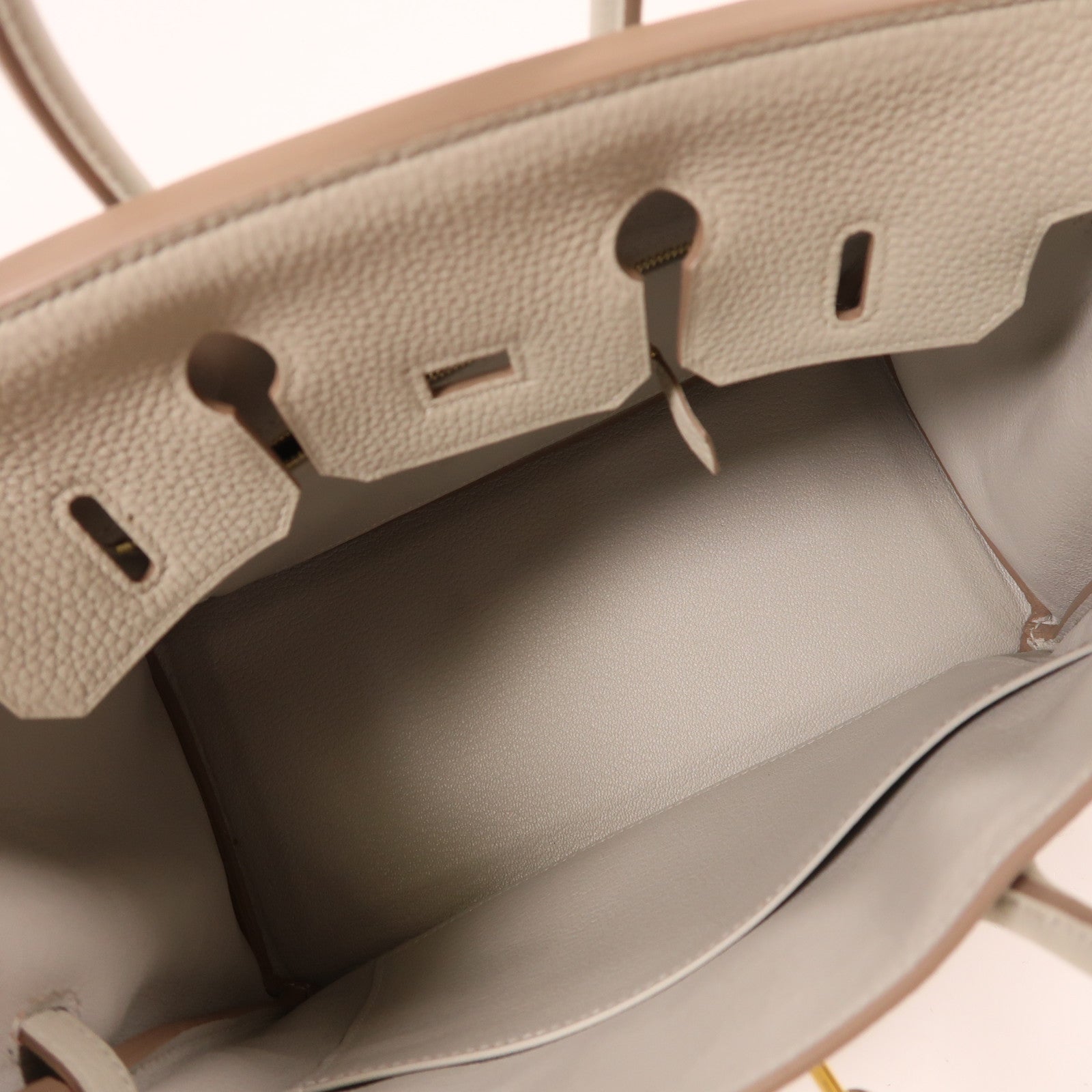HERMES Togo皮革Birkin 25金扣手挽袋Gris Perle淺灰色