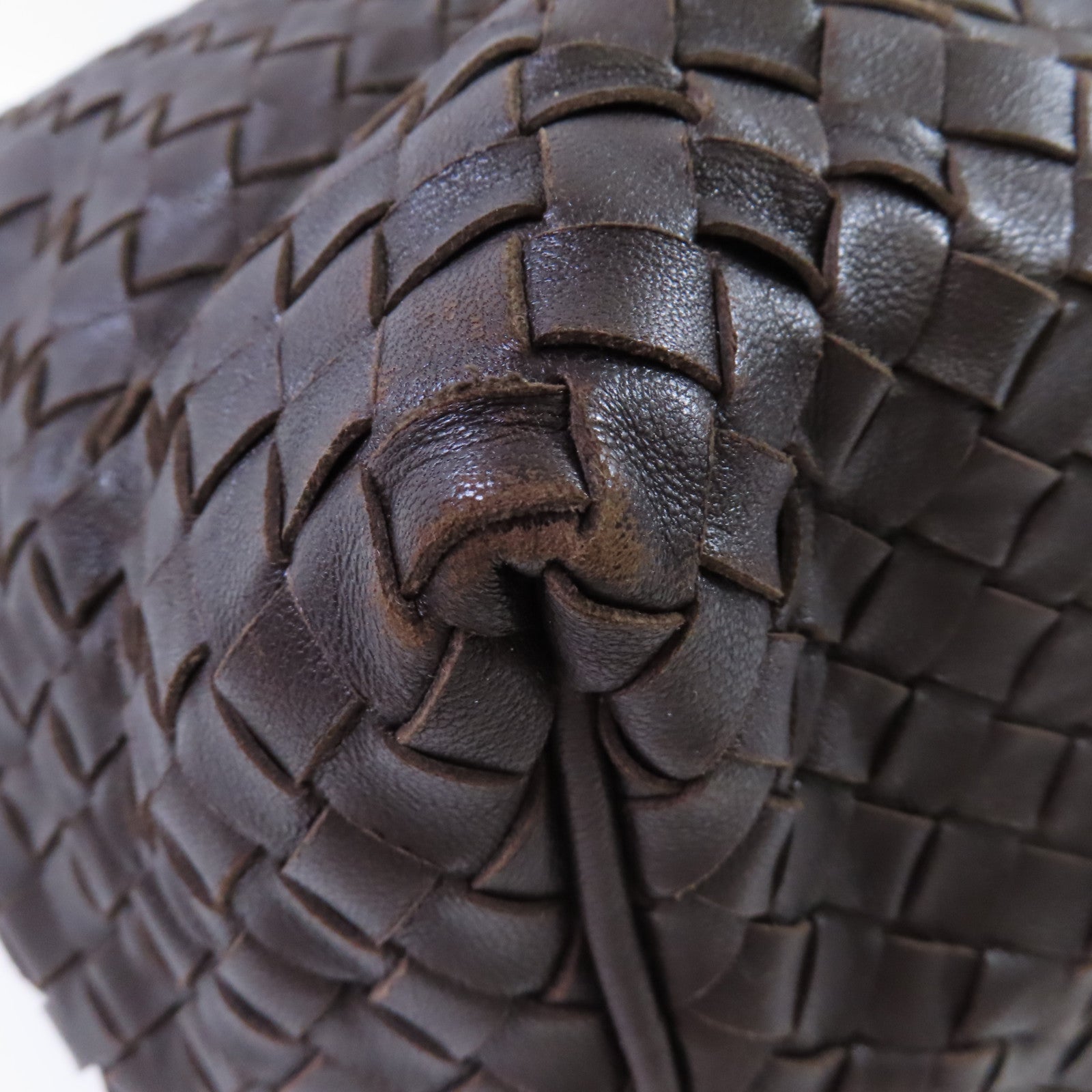 BOTTEGA VENETA 織紋皮革Hand Bag手挽袋啡色