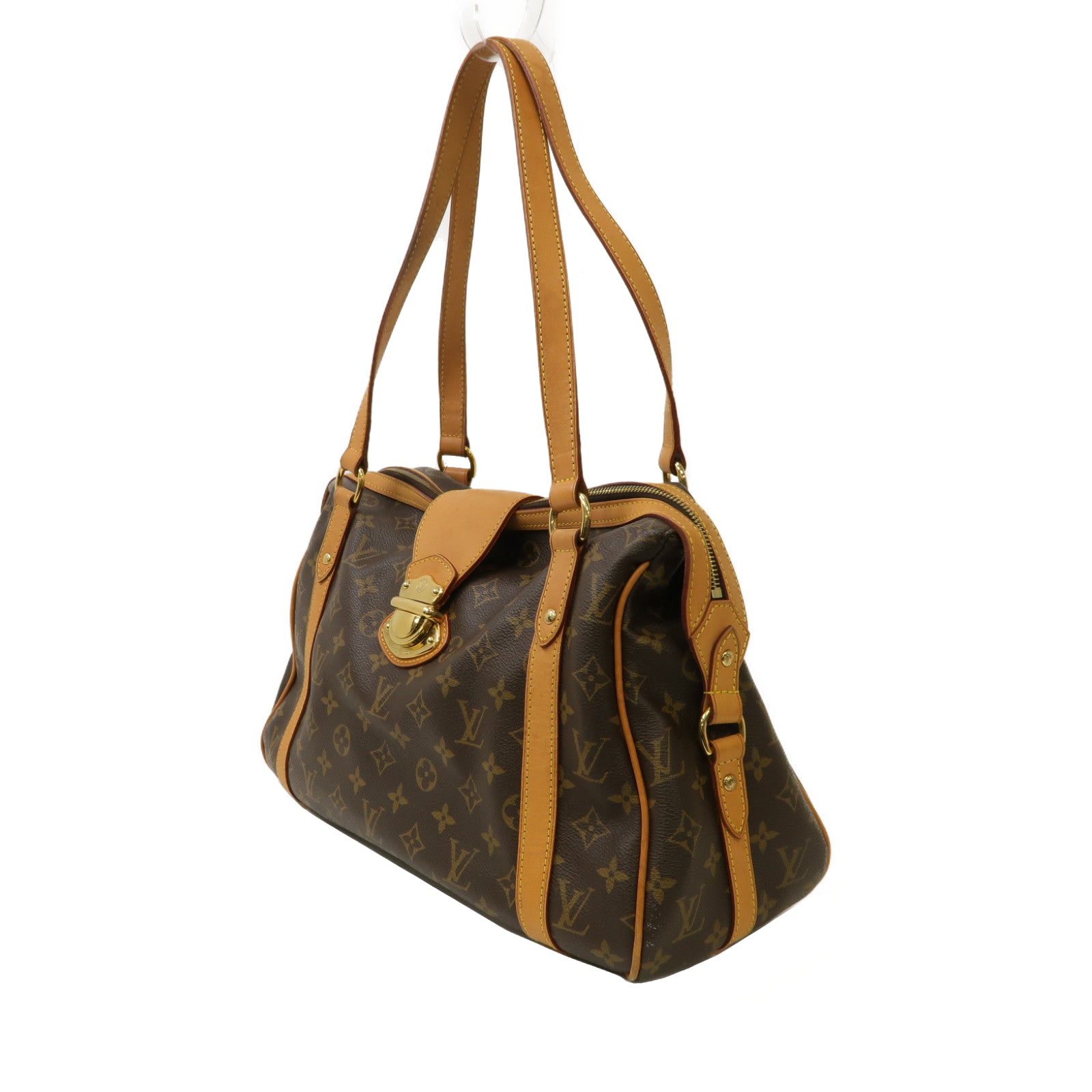 LOUIS VUITTON Monogram Stresa PM金扣肩背袋啡色