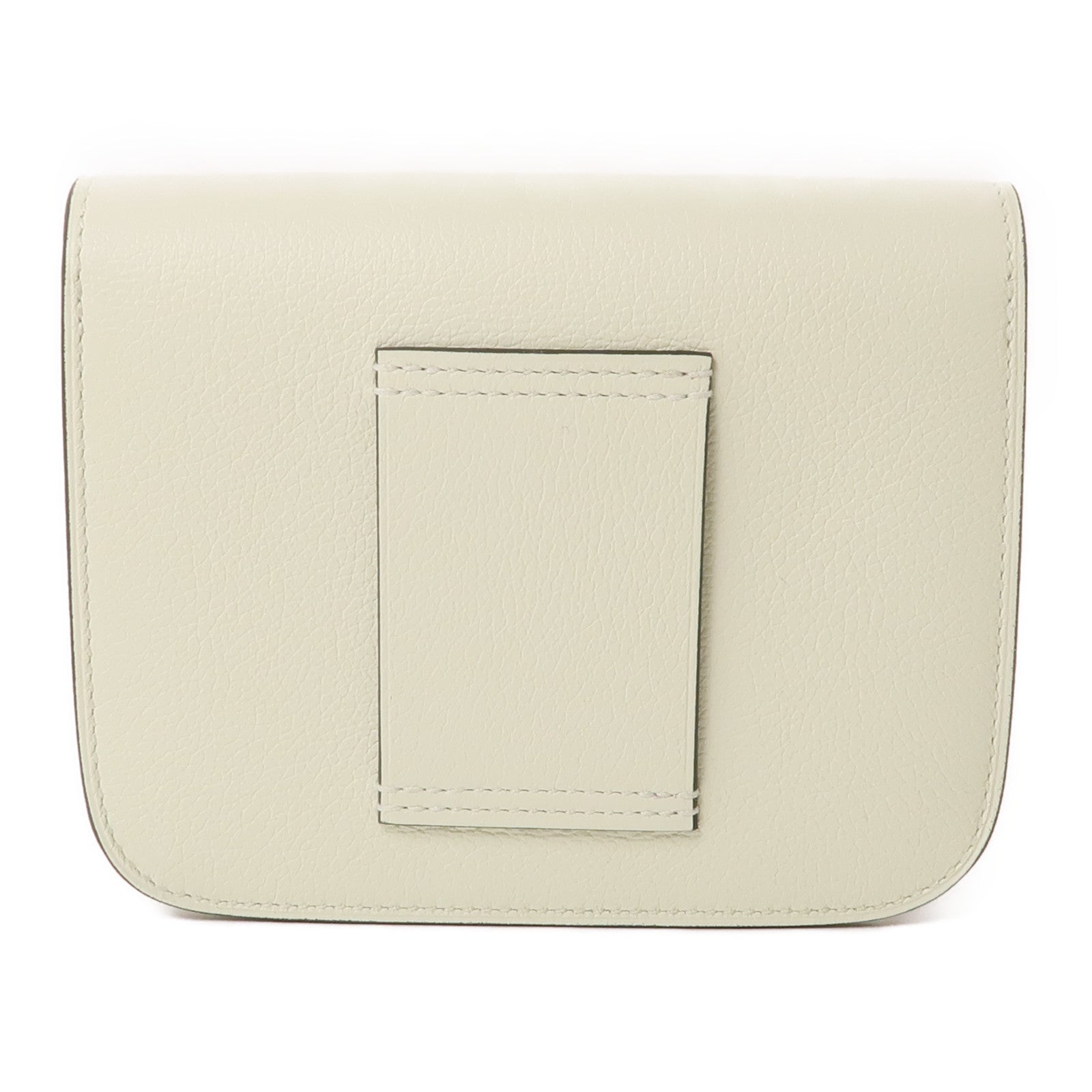 HERMES Evercolor皮革Constance Slim銀扣手拿包綠色
