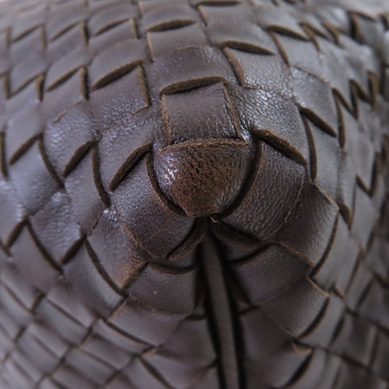 BOTTEGA VENETA 織紋皮革Hand Bag手挽袋啡色