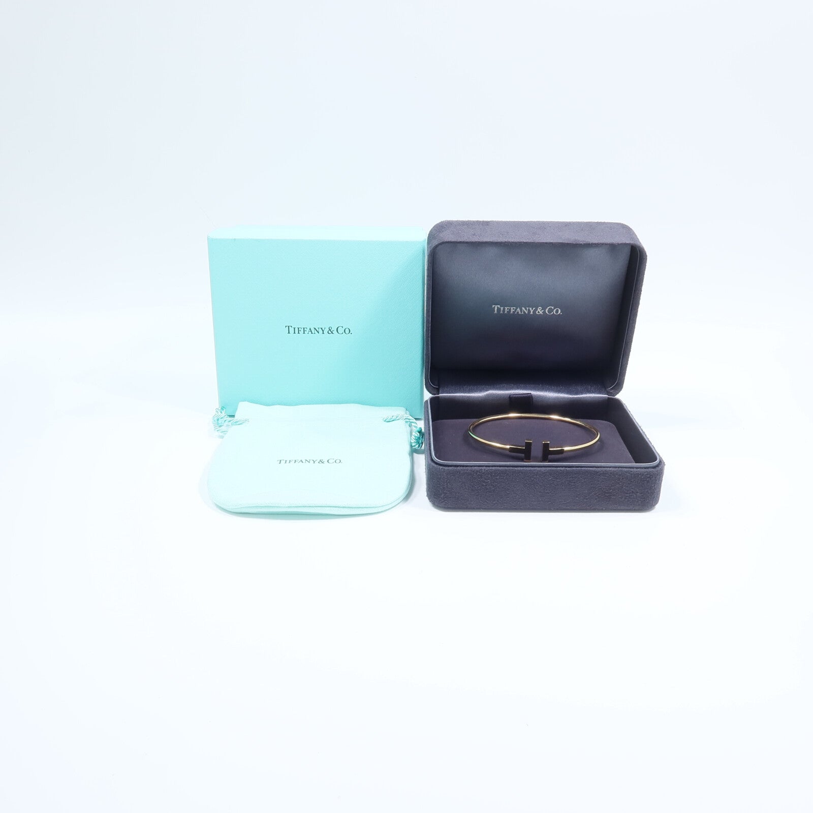 TIFFANY＆CO 18K玫瑰金T Wire手鐲