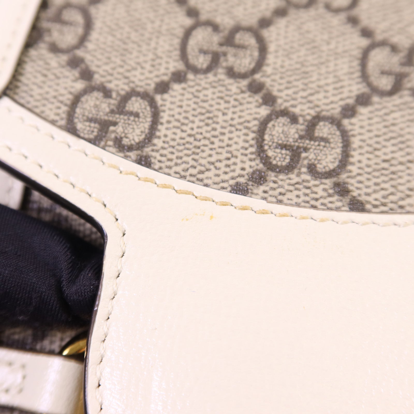 GUCCI 塗層帆布Horsebit 1955 Mini金扣肩背袋