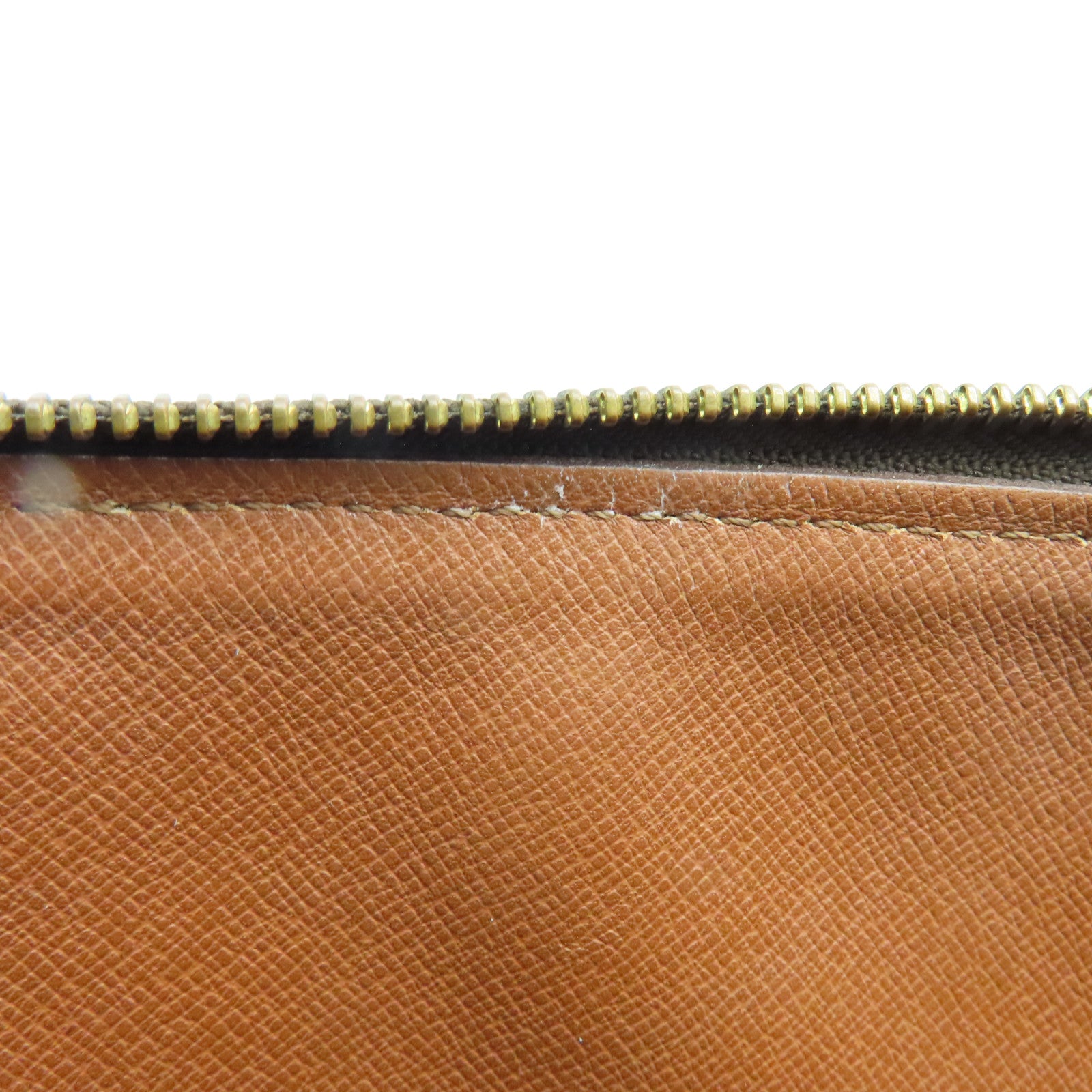 LOUIS VUITTON Monogram Poche Documents Brief Case Gold Buckle Briefcase Brown