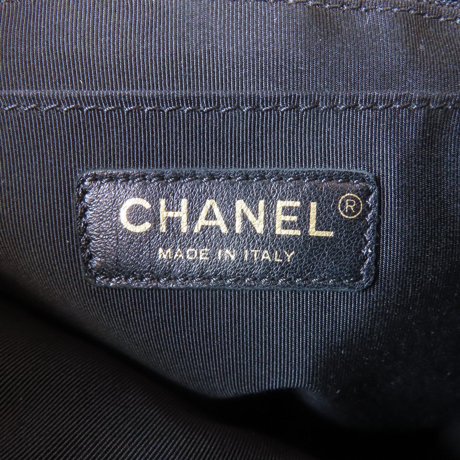 CHANEL 菱格羊皮皮革Backpack金扣背包黑色