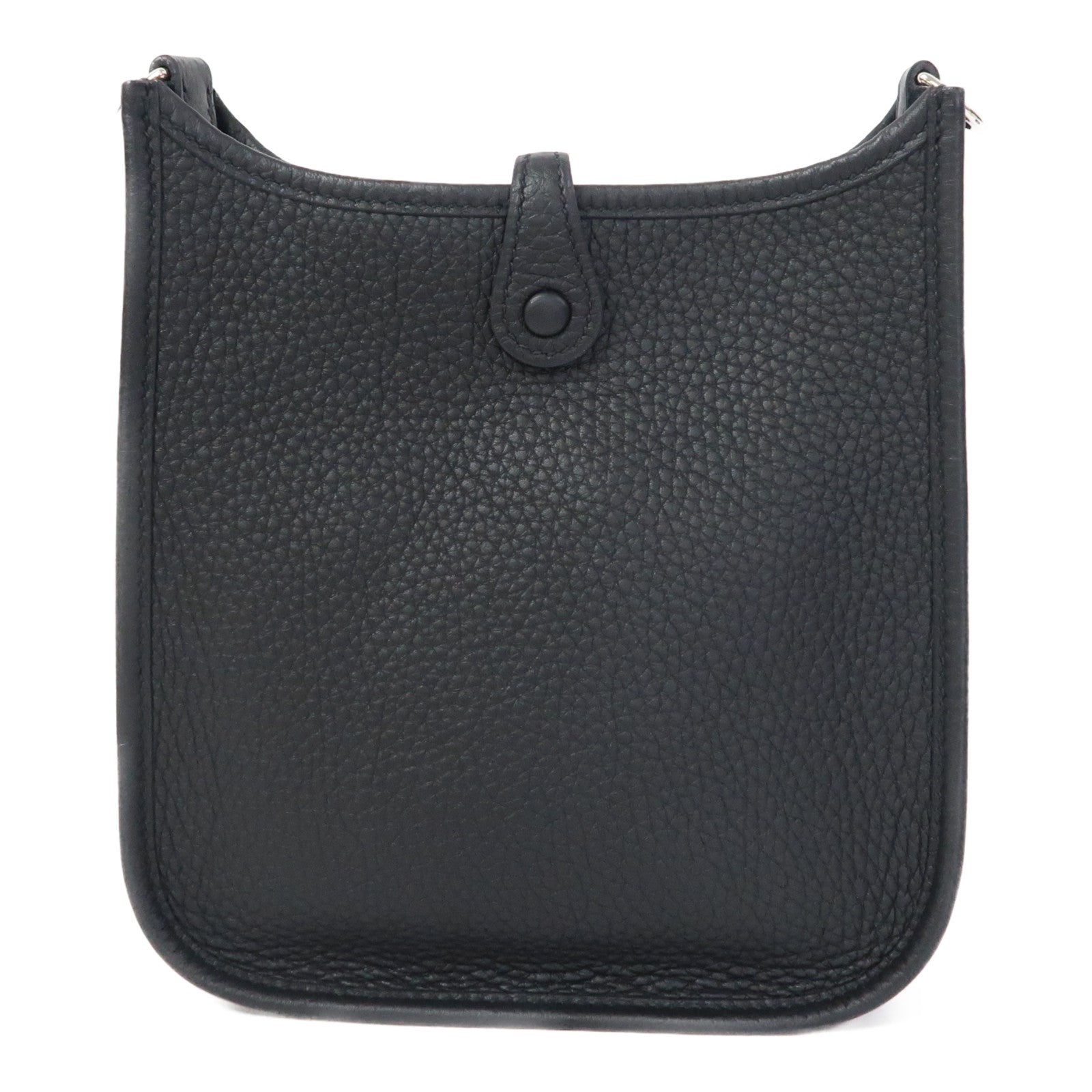 HERMES Clemence皮革Evelyne TPM銀扣肩背袋黑色