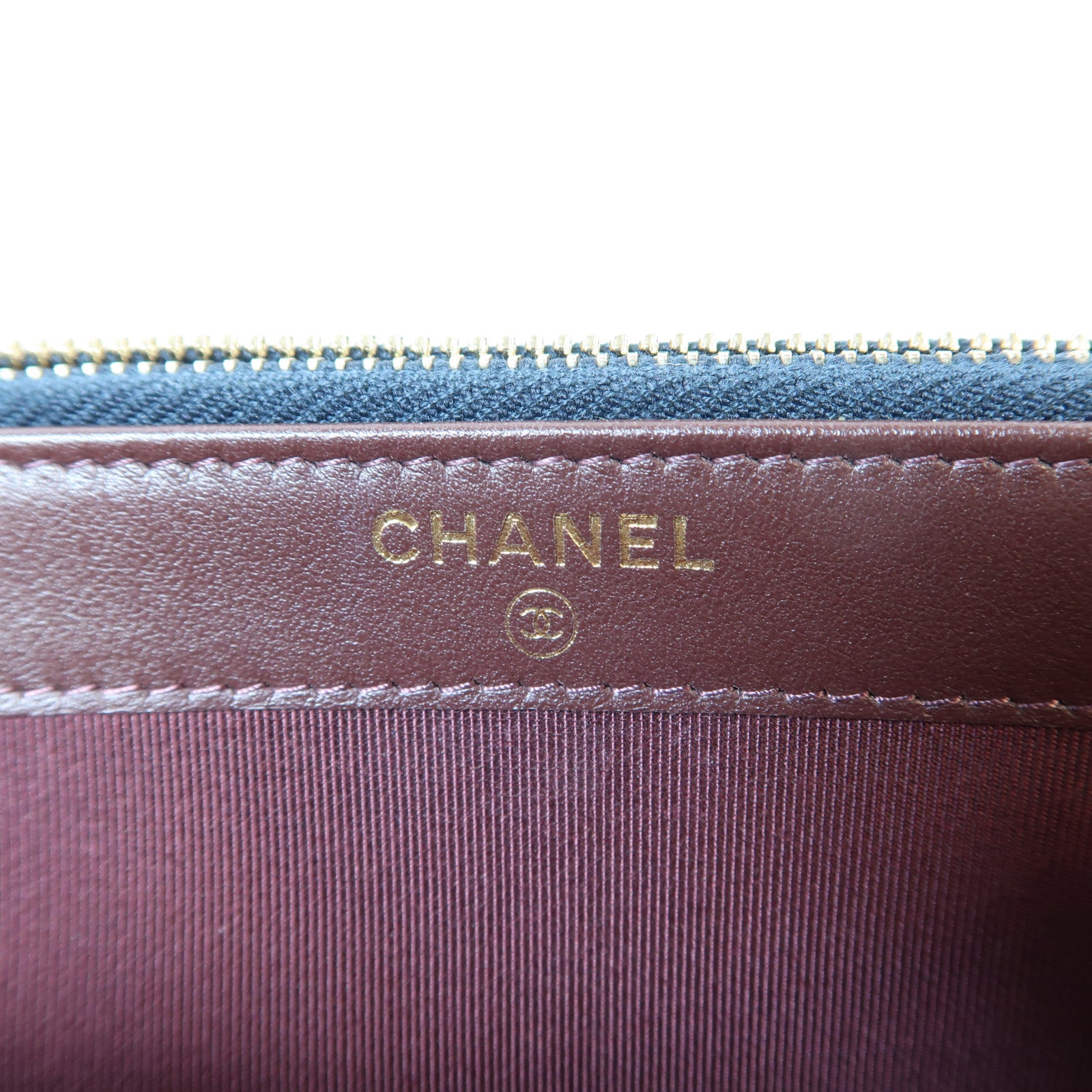 CHANEL 菱格羊毛Paris-Hamburg Chain Bag金扣鏈帶肩背袋深藍色