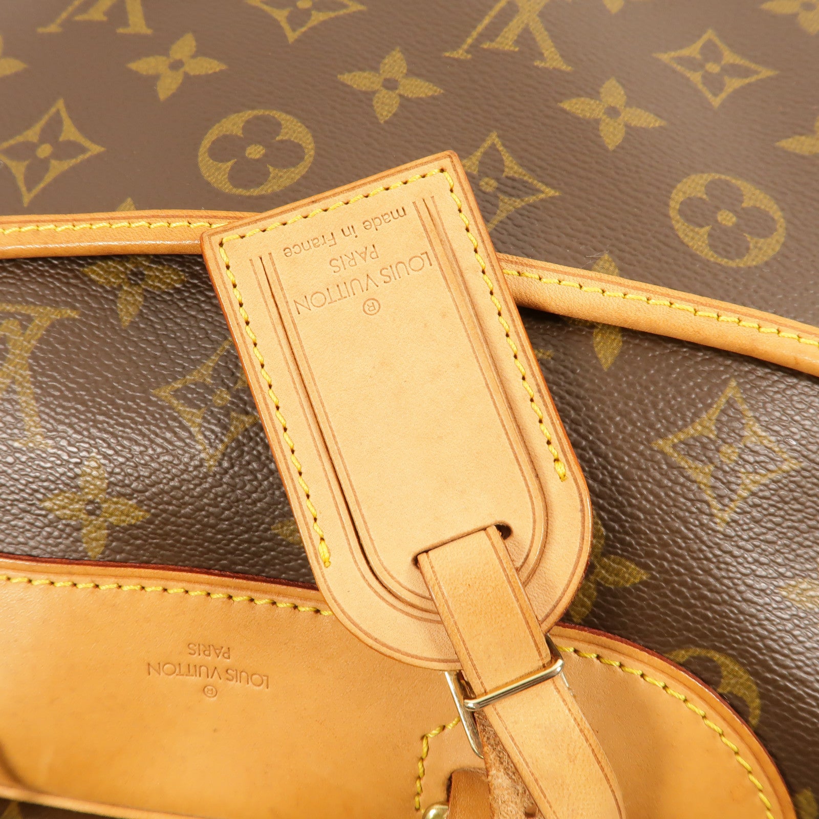 LOUIS VUITTON Monogram Deauville金扣手挽袋棕色