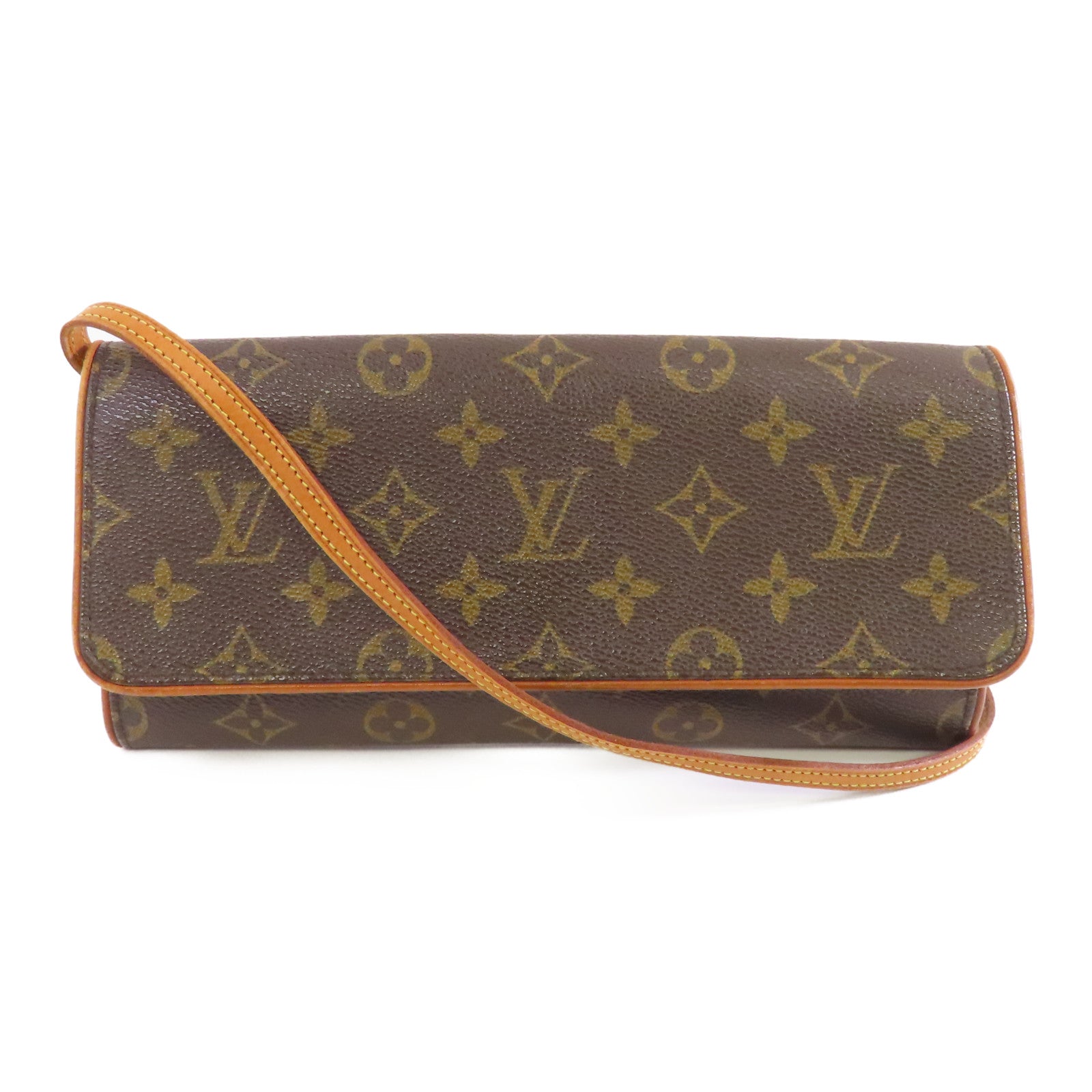 LOUIS VUITTON Monogram Pochette Twin GM金扣肩背袋啡色