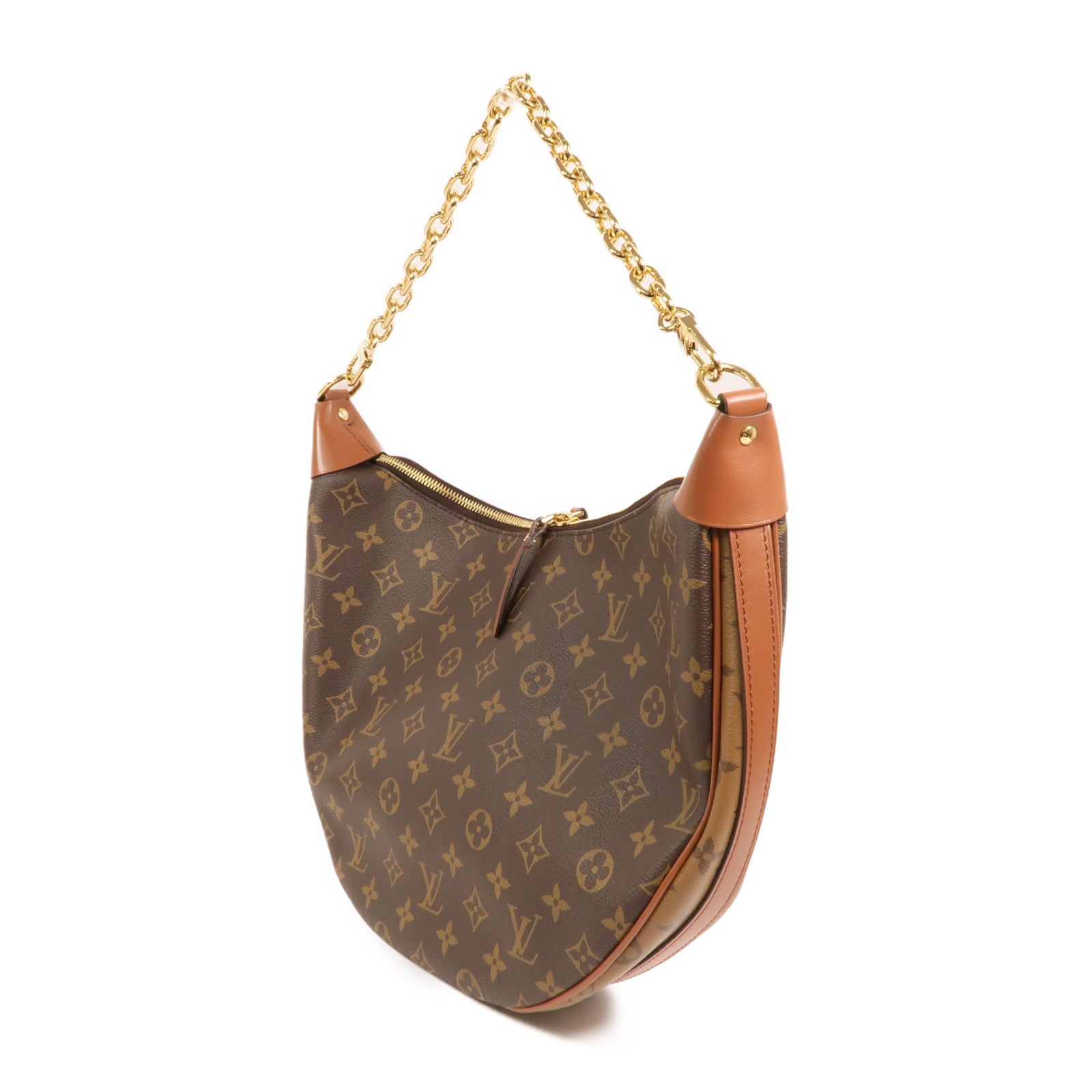 LOUIS VUITTON Monogram Reverse Loop Hobo金扣手挽肩背兩用袋