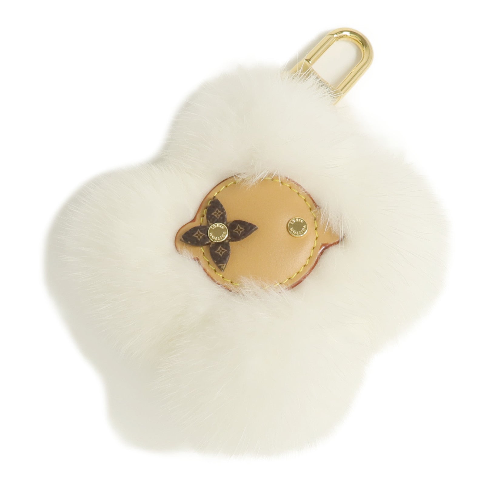 LOUIS VUITTON 貂皮/皮革Vivienne Fur Key Holder金扣鎖匙扣