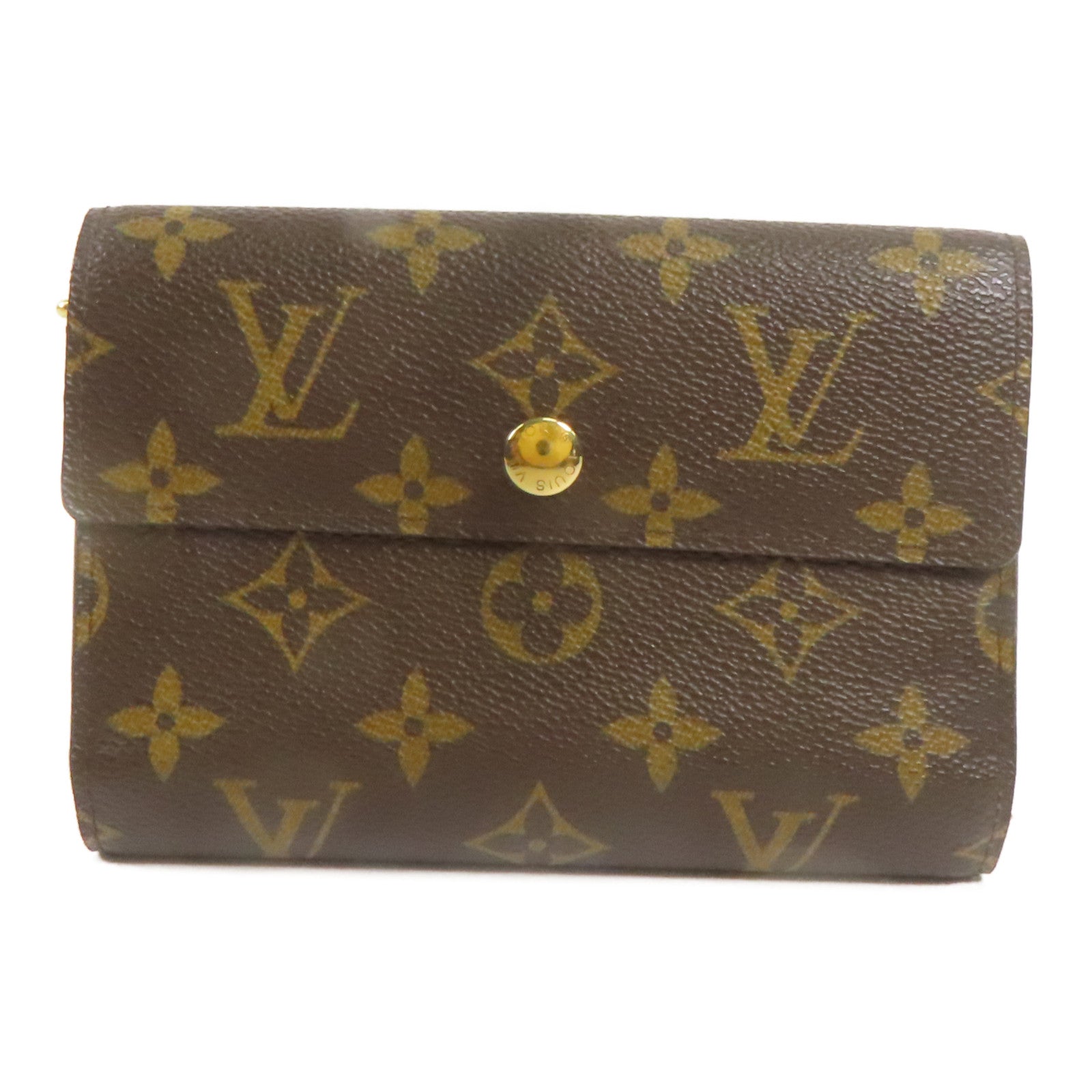 LOUIS VUITTON Monogram Alexandra Wallet金扣錢包棕色