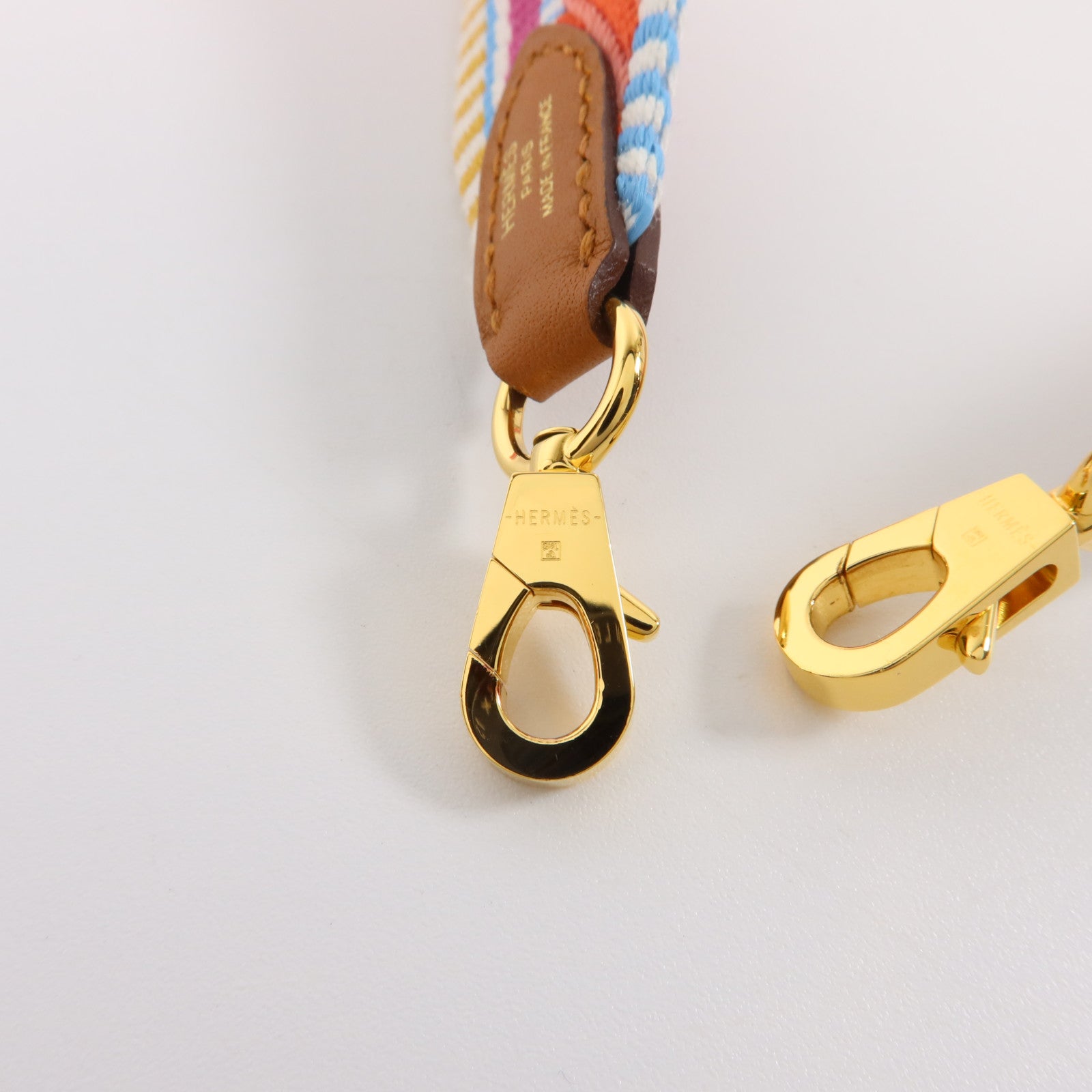 HERMES Swift皮革/Toile Sangle Cavale Strap 25mm肩帶