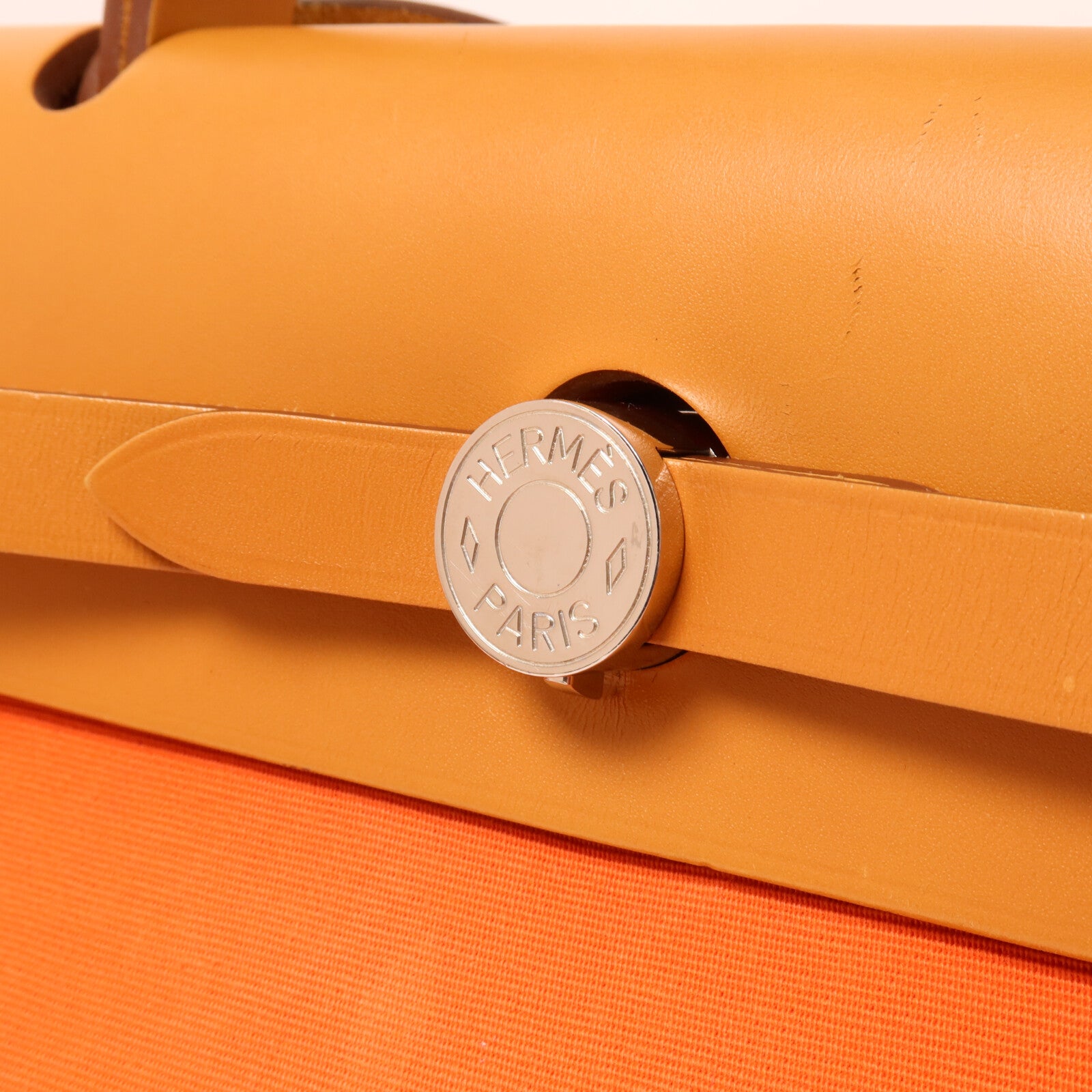 HERMES 帆布Herbag PM手挽肩背兩用袋Capucine