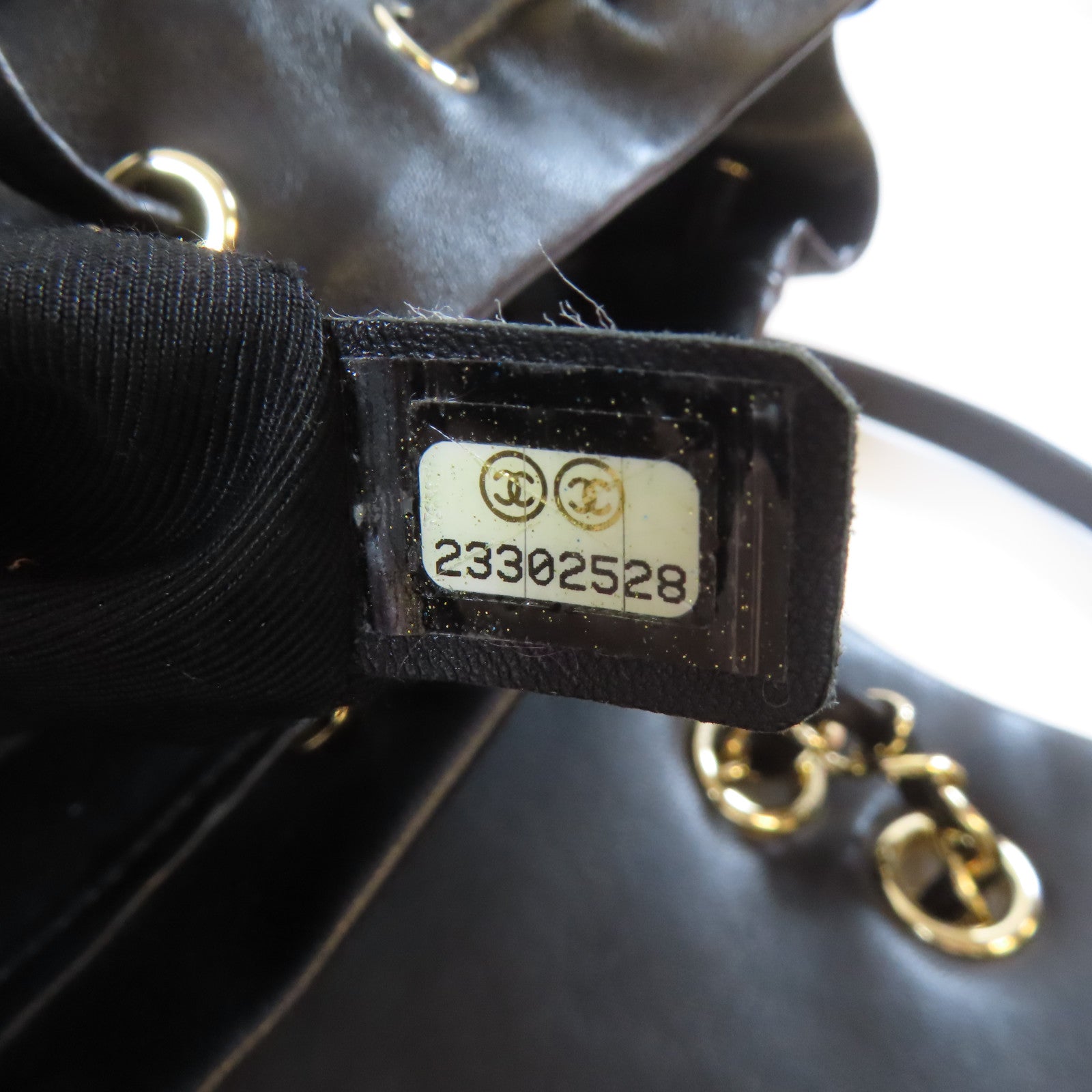CHANEL 菱格羊皮皮革Backpack金扣背包黑色