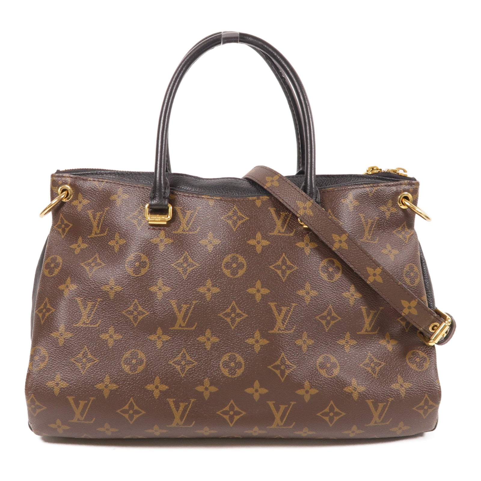 LOUIS VUITTON LV GHW Pallas Shoulder Bag Monogram Brown/Black