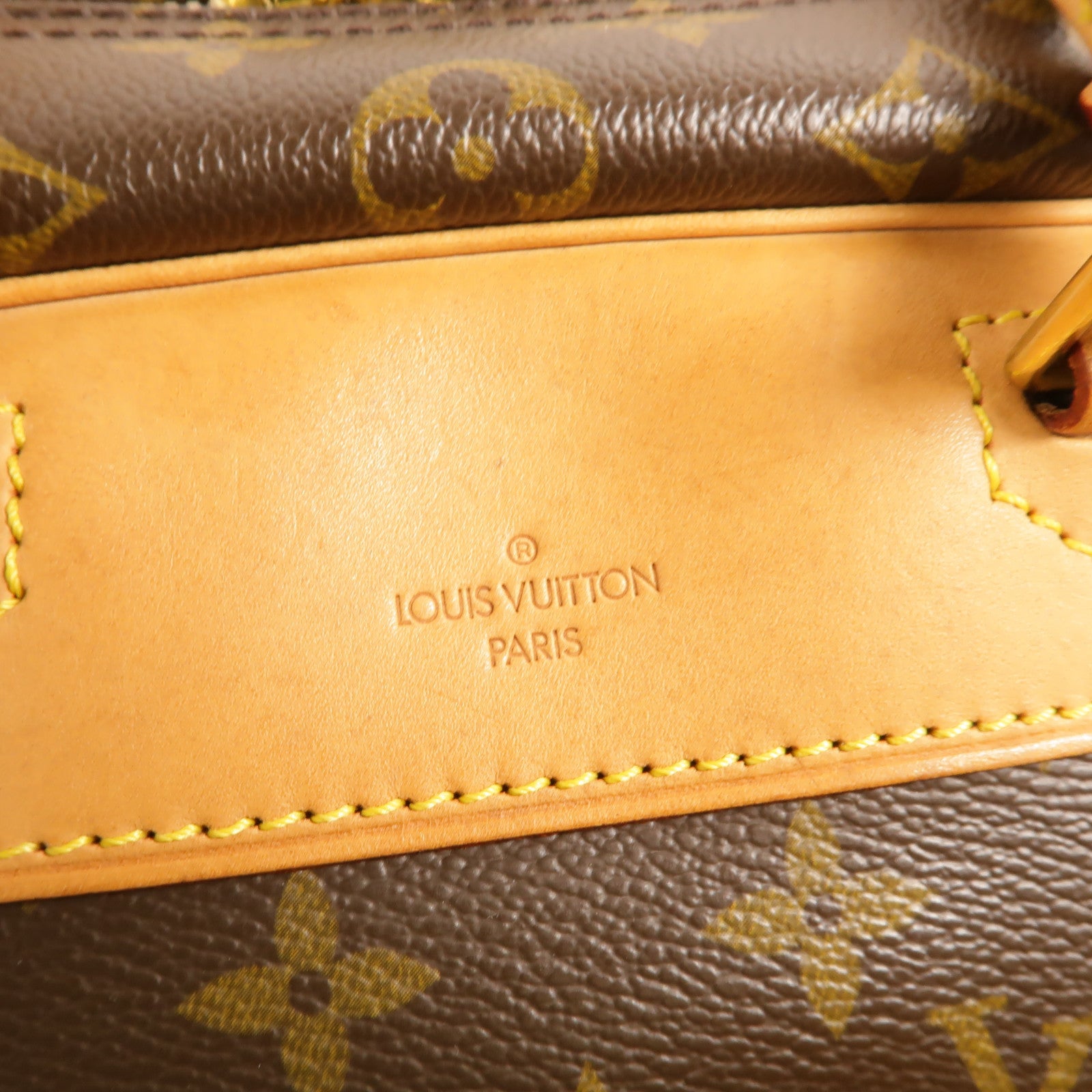 LOUIS VUITTON Monogram Deauville金扣手挽袋棕色