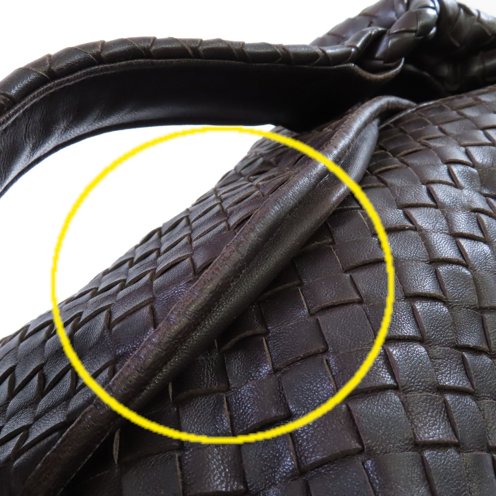 BOTTEGA VENETA 織紋皮革Hand Bag手挽袋啡色