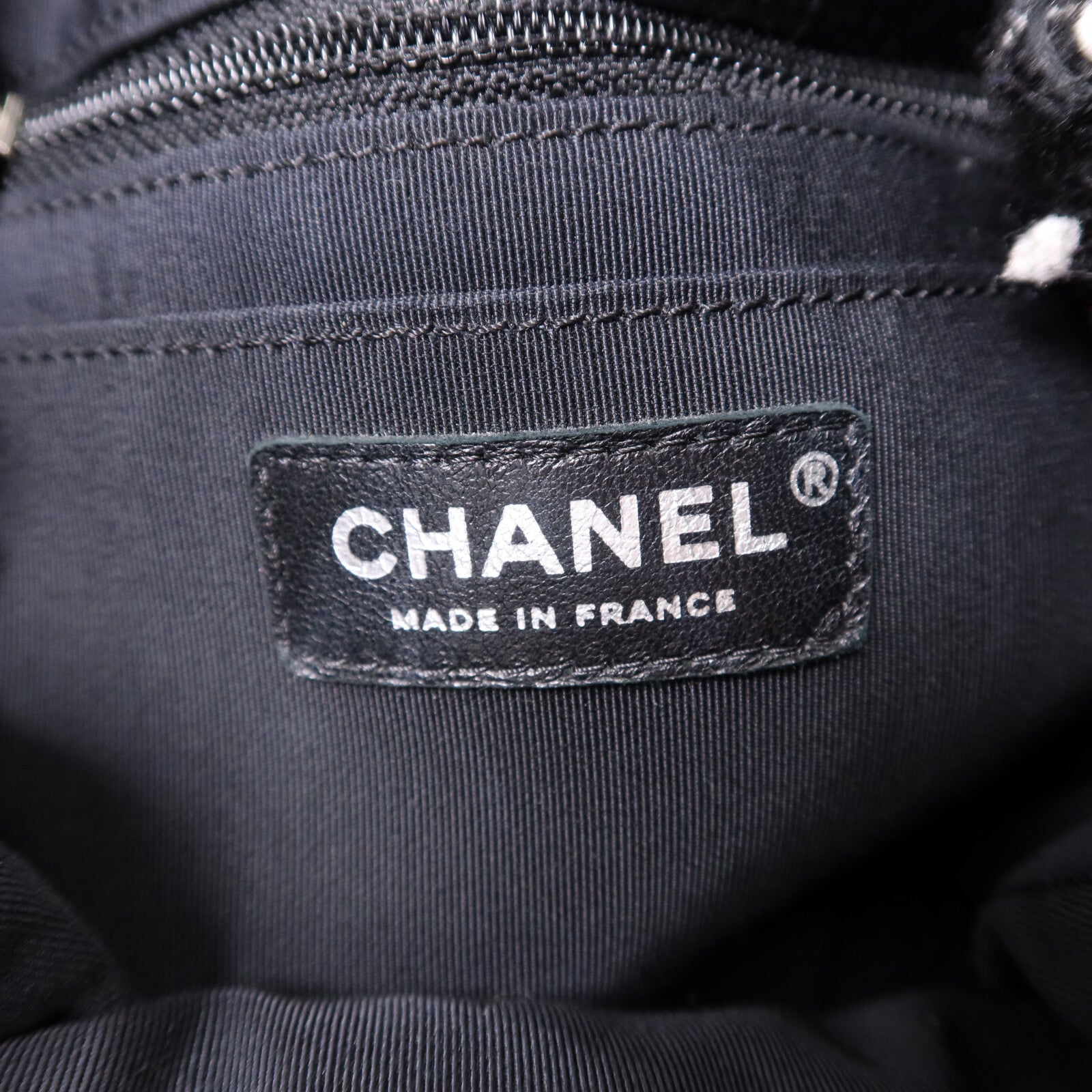 CHANEL Tweed Drawsting Bag銀扣手挽袋