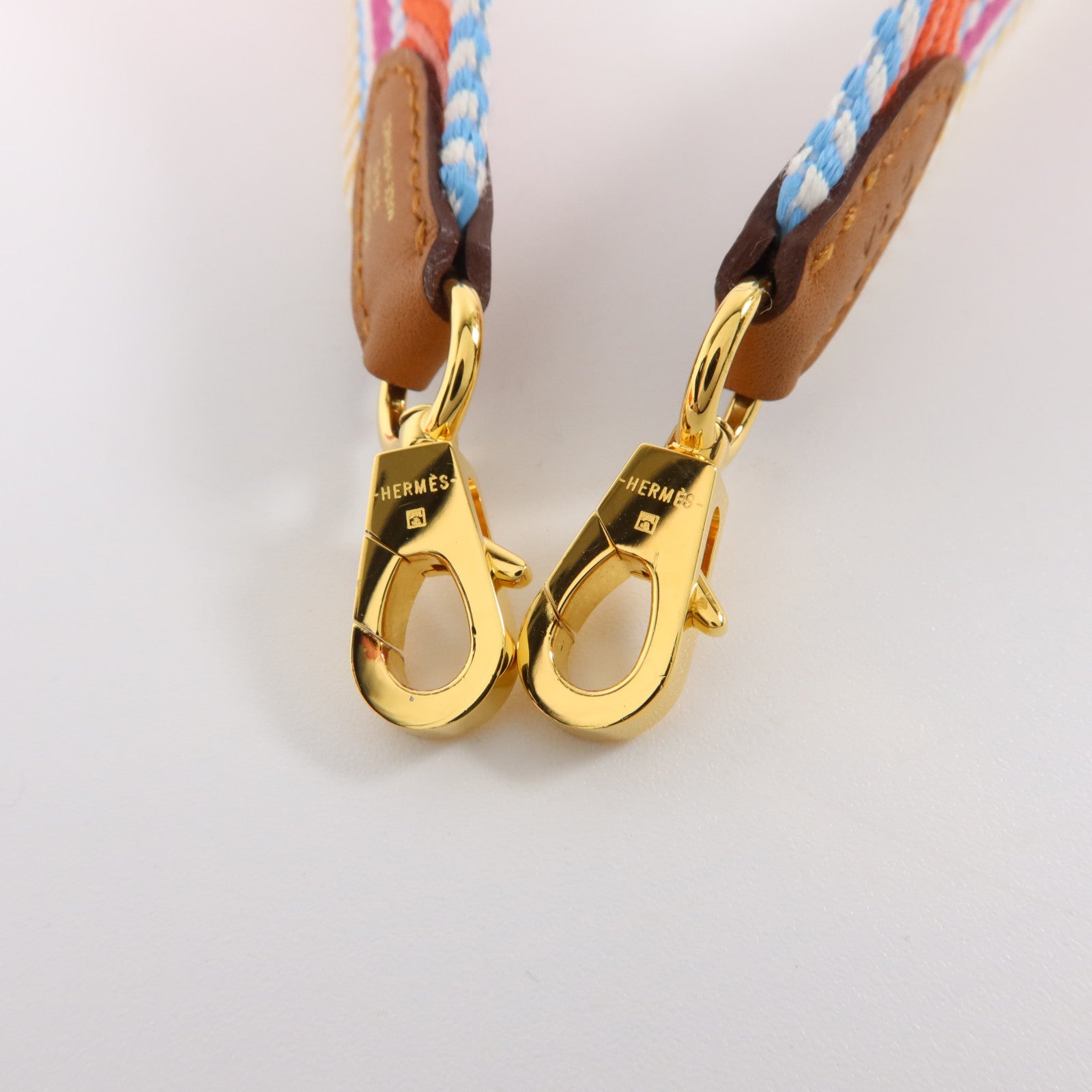 HERMES Swift皮革/Toile Sangle Cavale Strap 25mm肩帶