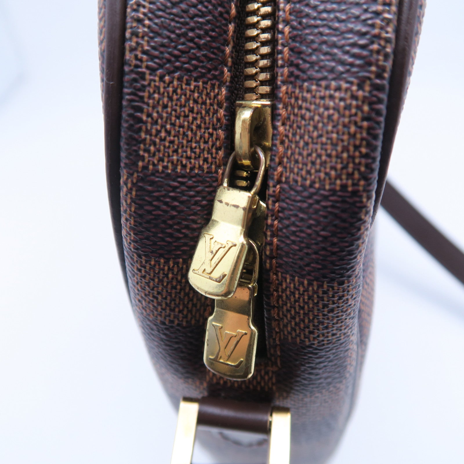 LOUIS VUITTON 【激減優惠】Damier Ebene Ipanema PM金扣肩背袋啡色