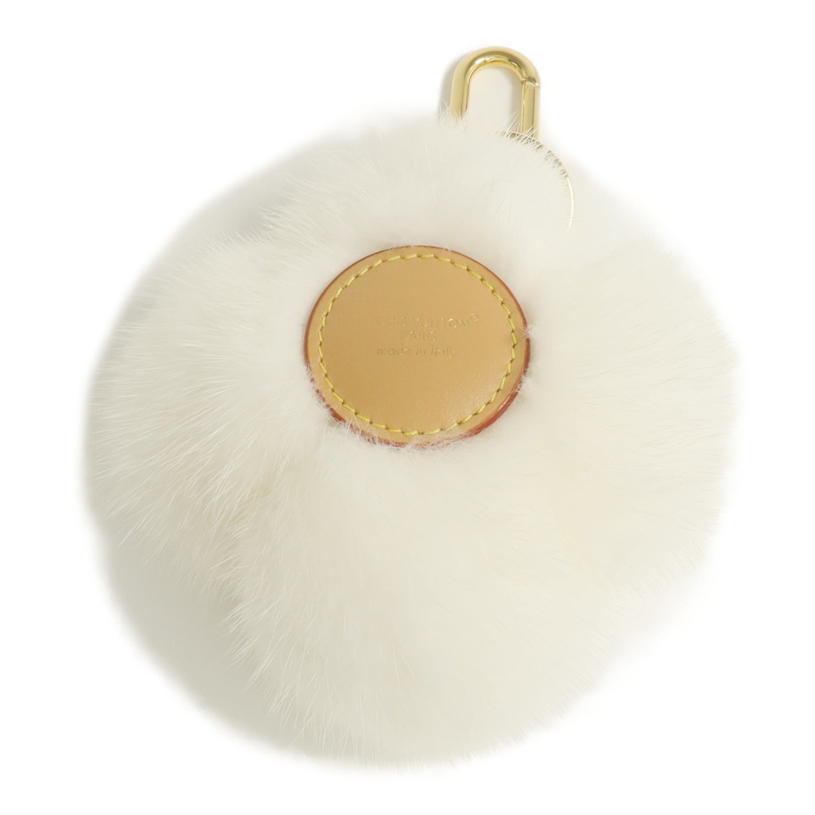 LOUIS VUITTON 貂皮/皮革Vivienne Fur Key Holder金扣鎖匙扣