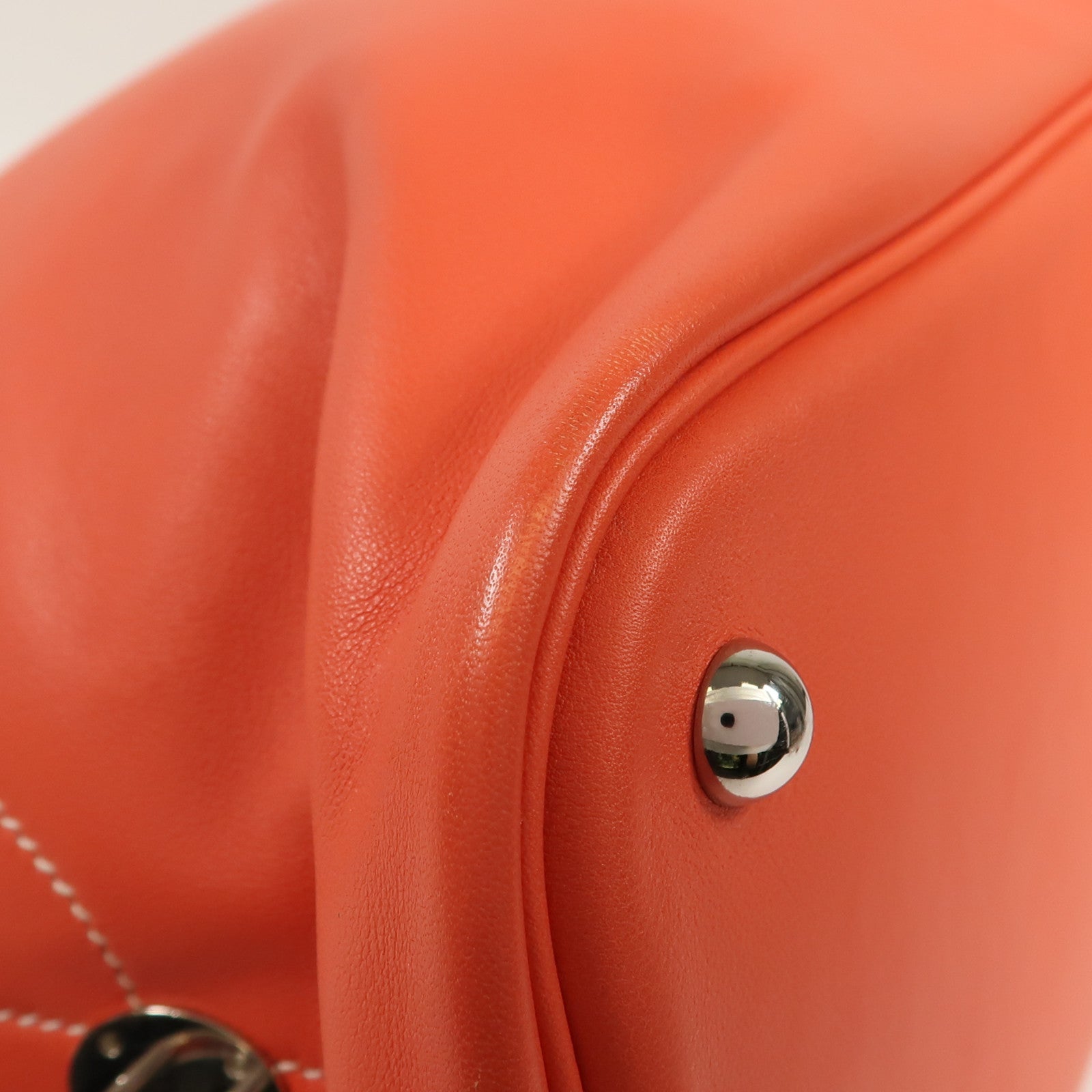 HERMES Sikkim皮革Bolide Relax 35銀扣手挽袋Rose Jaipur