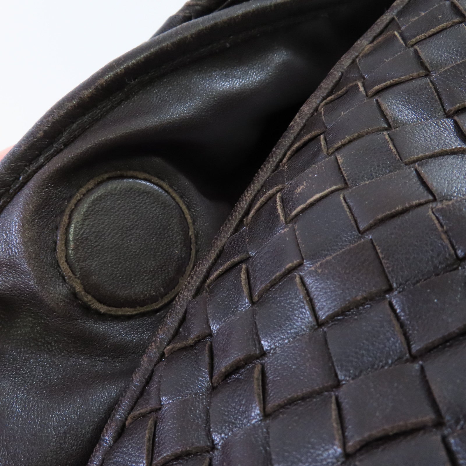 BOTTEGA VENETA 織紋皮革Hand Bag手挽袋啡色