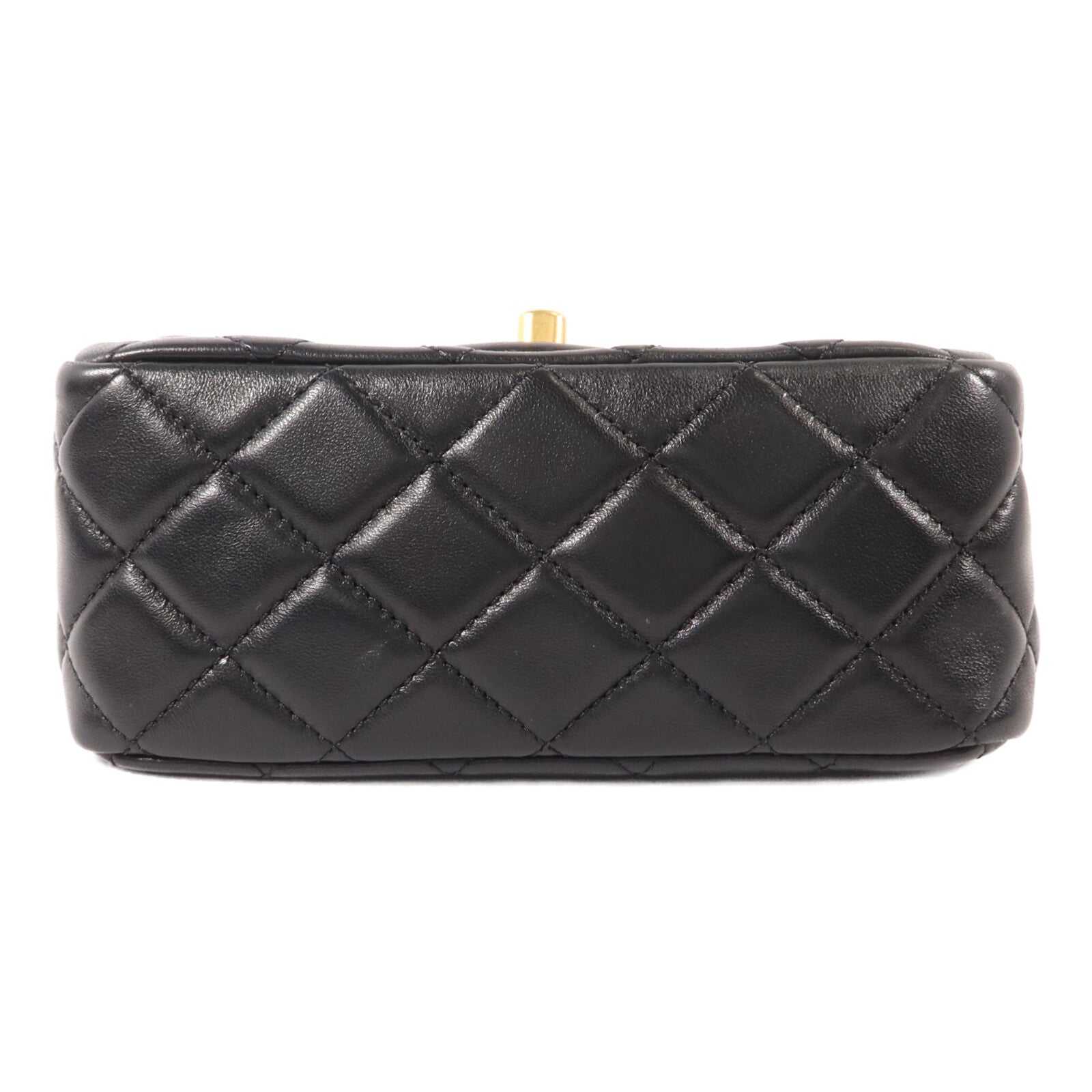 CHANEL 羊皮皮革Mini Classic 17 Gold Ball鏈帶肩背袋