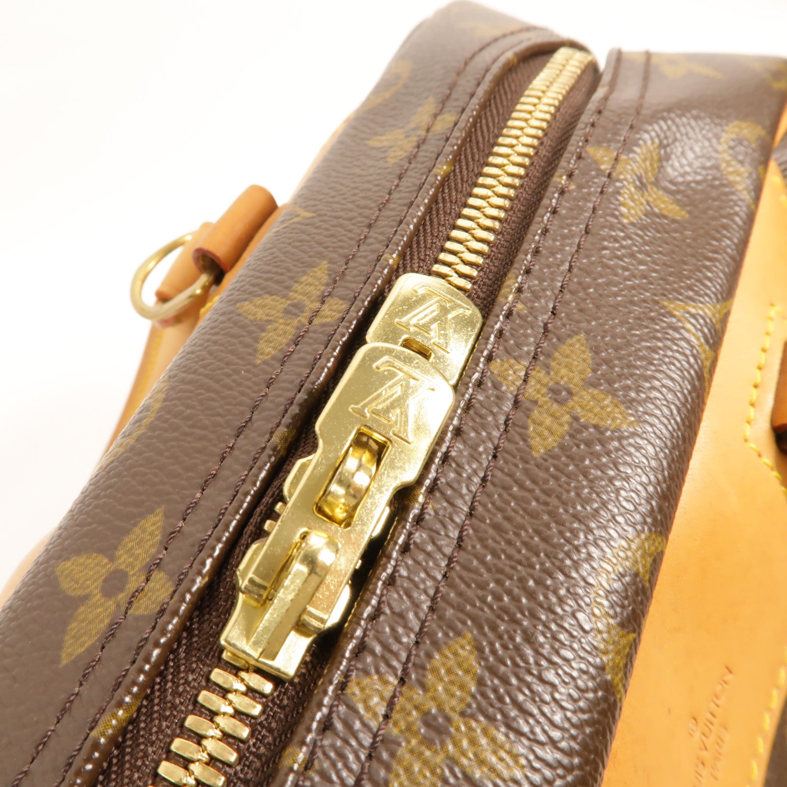 LOUIS VUITTON Monogram Deauville金扣手挽袋棕色