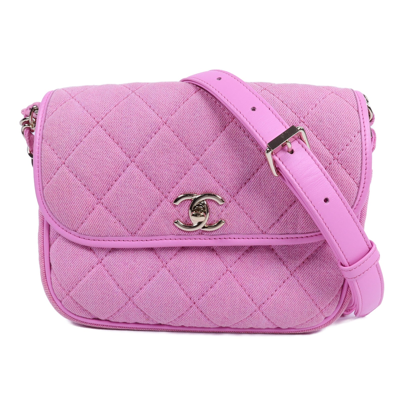 CHANEL 帆布Chain Shoulder Bag鏈帶肩背袋