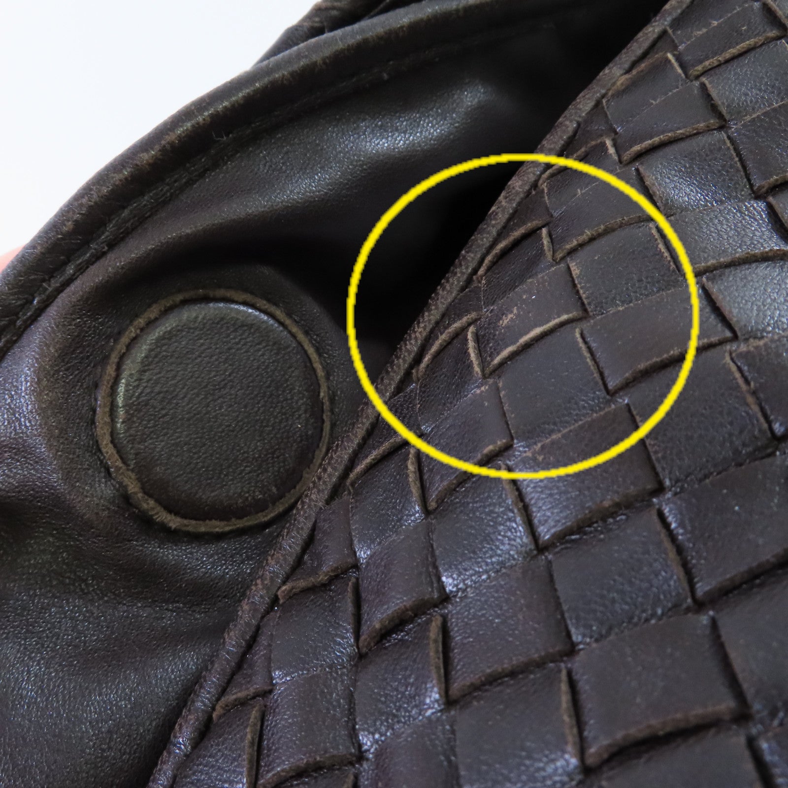 BOTTEGA VENETA 織紋皮革Hand Bag手挽袋啡色