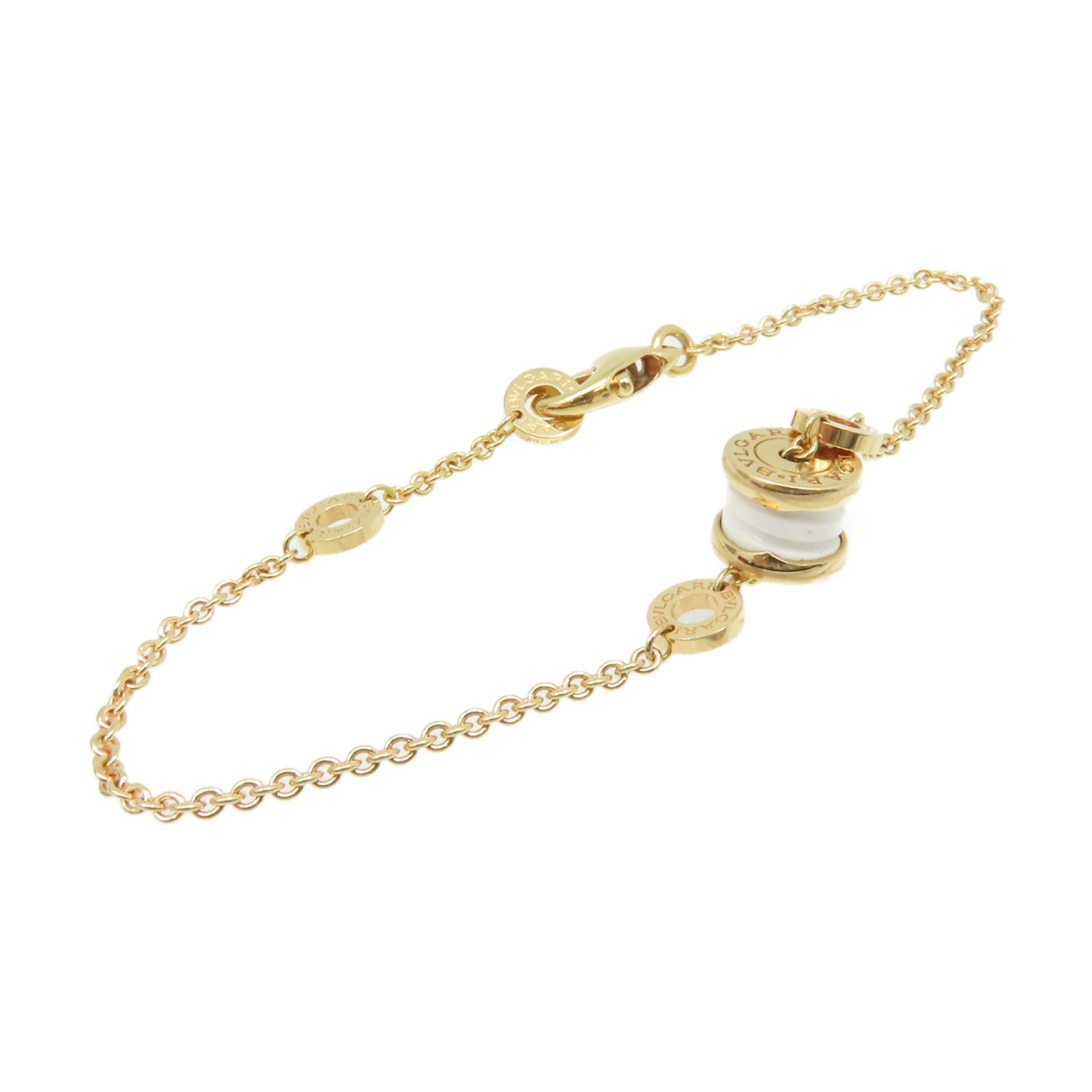 BVLGARI 【激減優惠】18K黃金/陶瓷B.zero1 Bracelet手鏈金色/白色