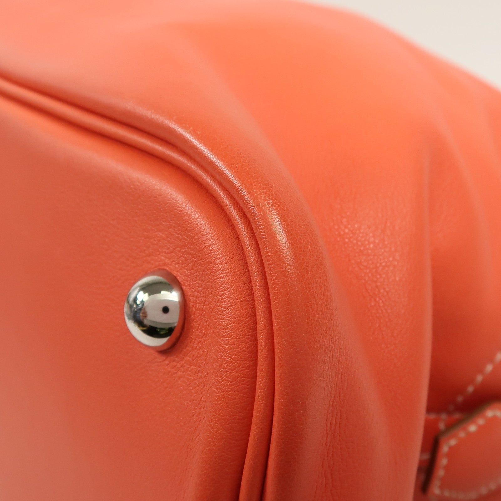 HERMES Sikkim皮革Bolide Relax 35銀扣手挽袋Rose Jaipur