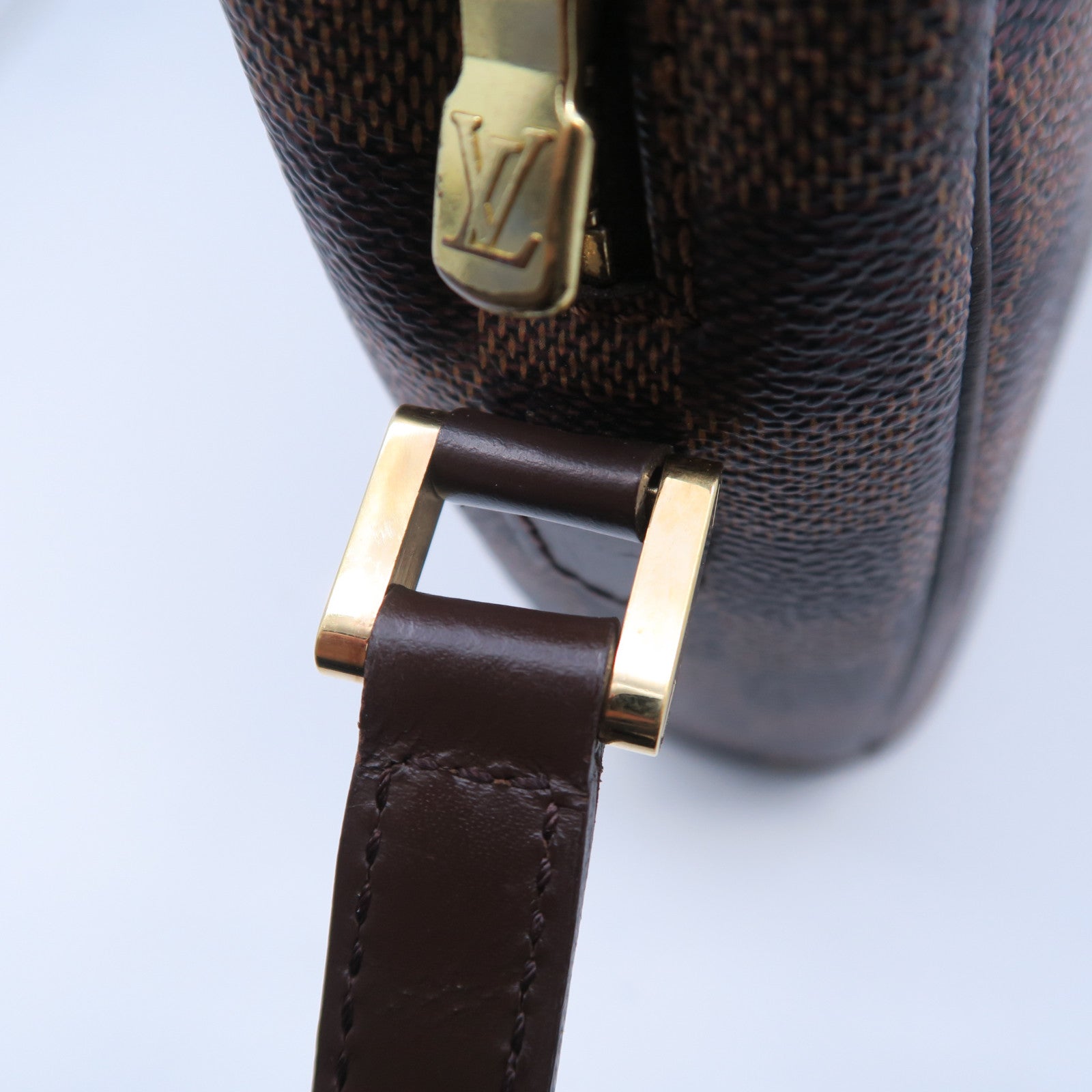 LOUIS VUITTON 【激減優惠】Damier Ebene Ipanema PM金扣肩背袋啡色