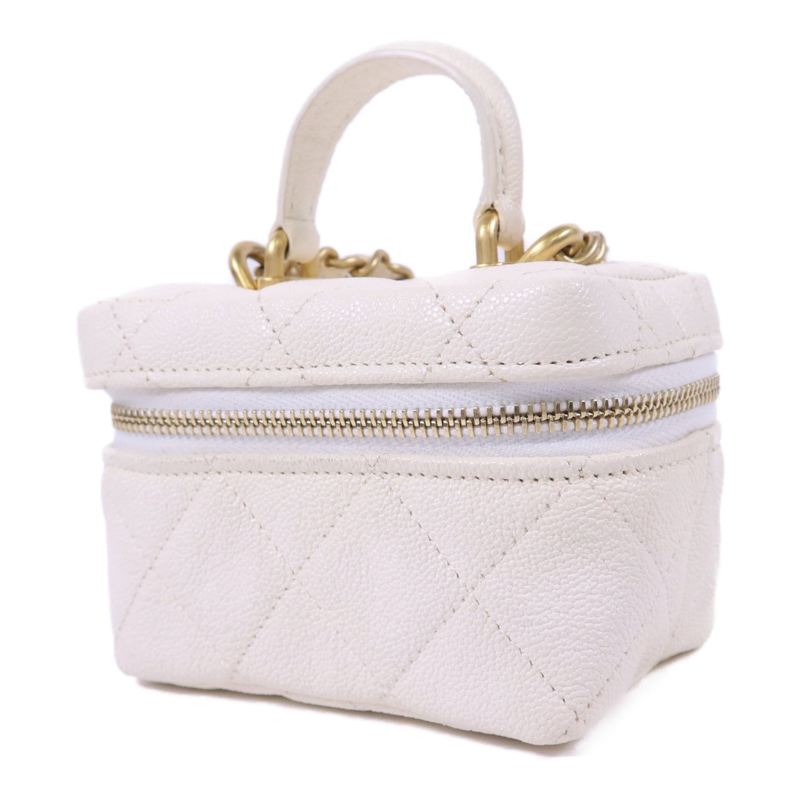 CHANEL 牛皮皮革Mini Chain Shoulder金扣手挽肩背兩用袋