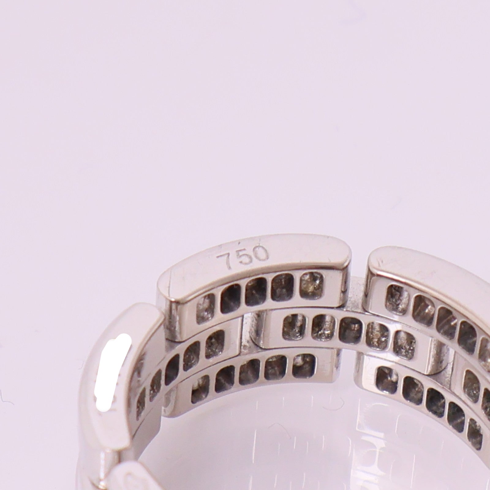 CARTIER 18K白金Maillon Panthere Ring鑽石戒指US#7.25