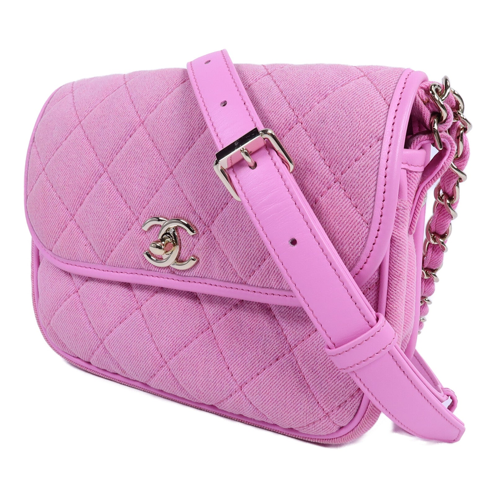 CHANEL 帆布Chain Shoulder Bag鏈帶肩背袋