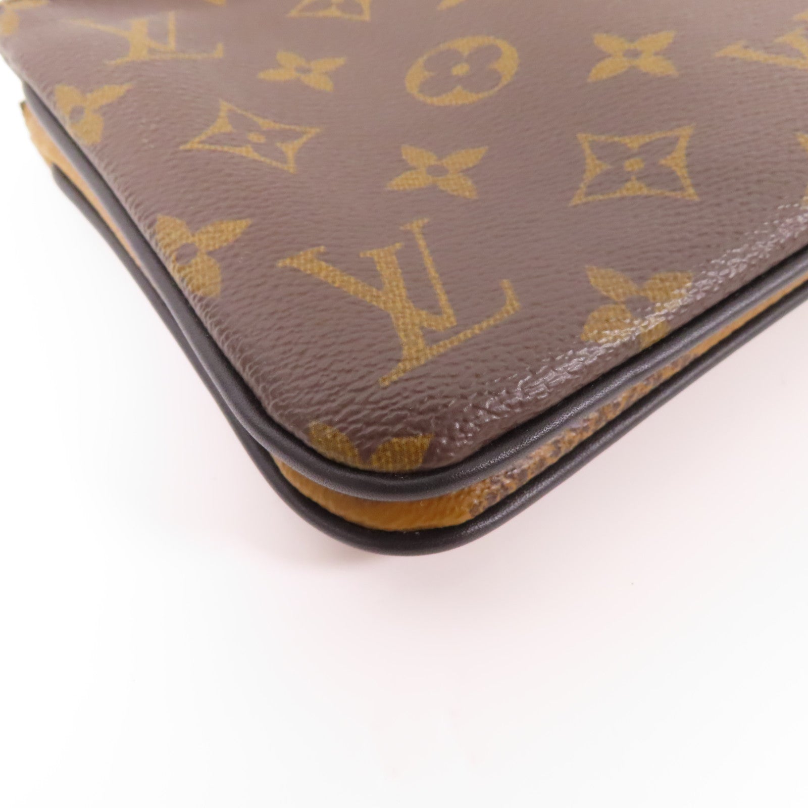 LOUIS VUITTON LV GHW Double Zip Pochette Shoulder Bag M69203 Monogram Reverse