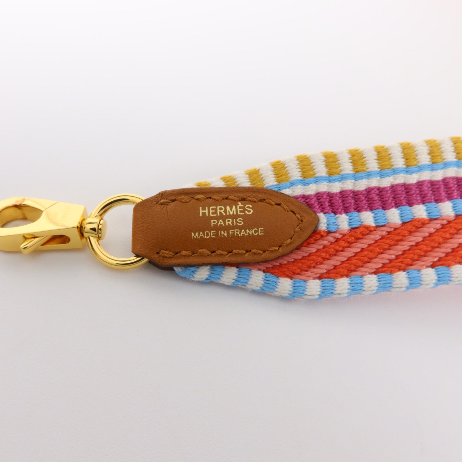 HERMES Swift皮革/Toile Sangle Cavale Strap 25mm肩帶