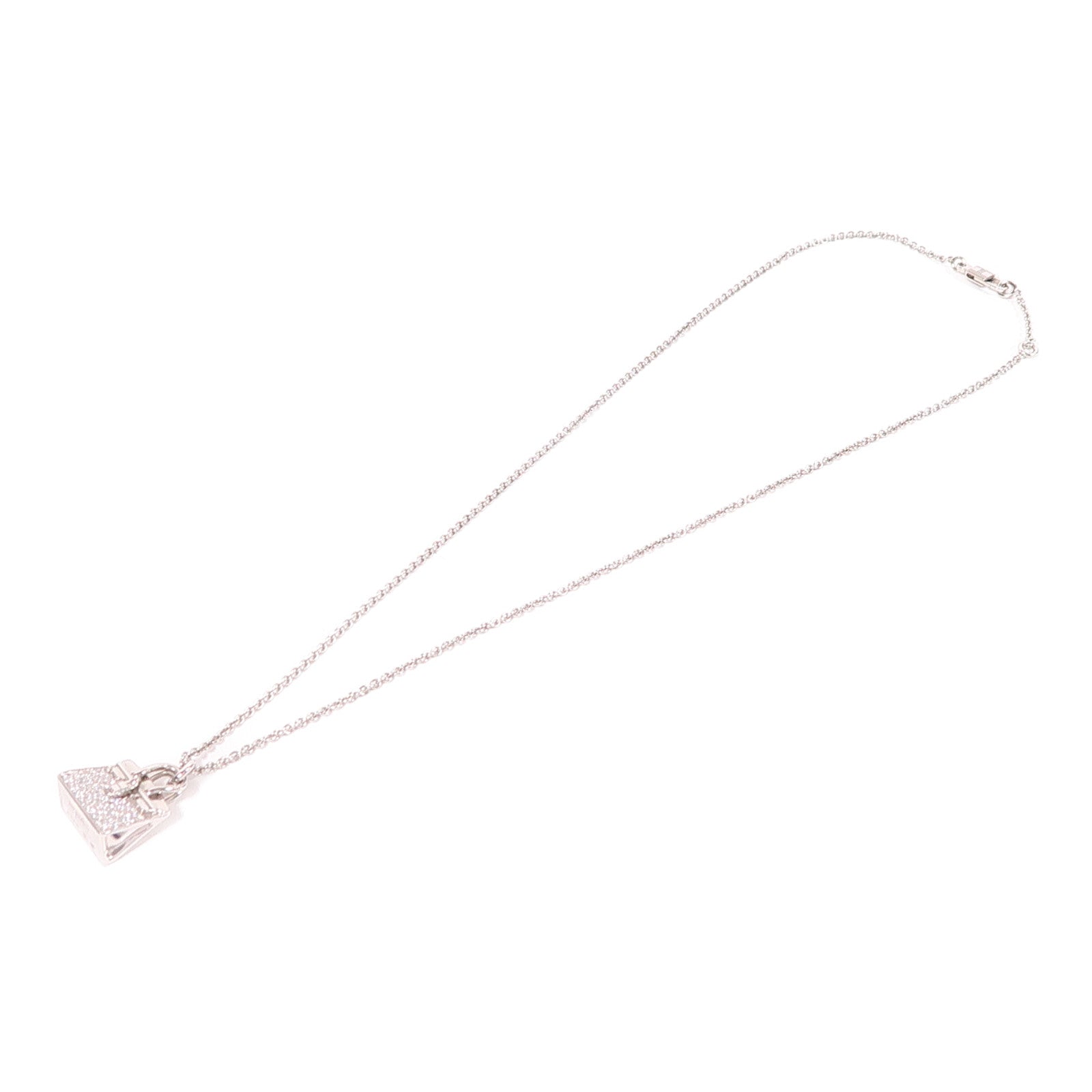 HERMES Amulettes Birkin Pendant Necklace 18K White Gold