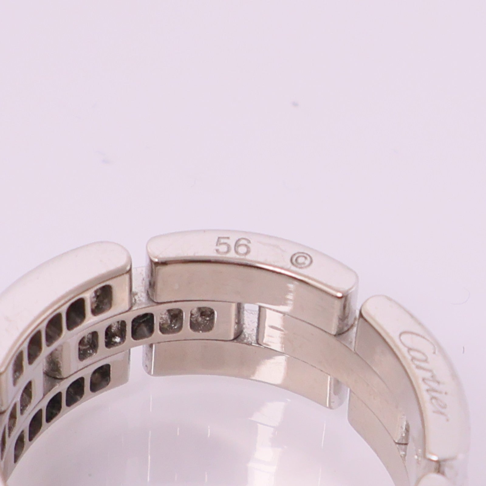 CARTIER 18K白金Maillon Panthere Ring鑽石戒指US#7.25