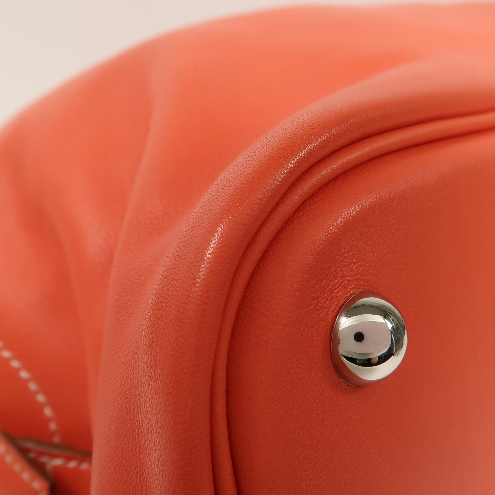 HERMES Sikkim皮革Bolide Relax 35銀扣手挽袋Rose Jaipur