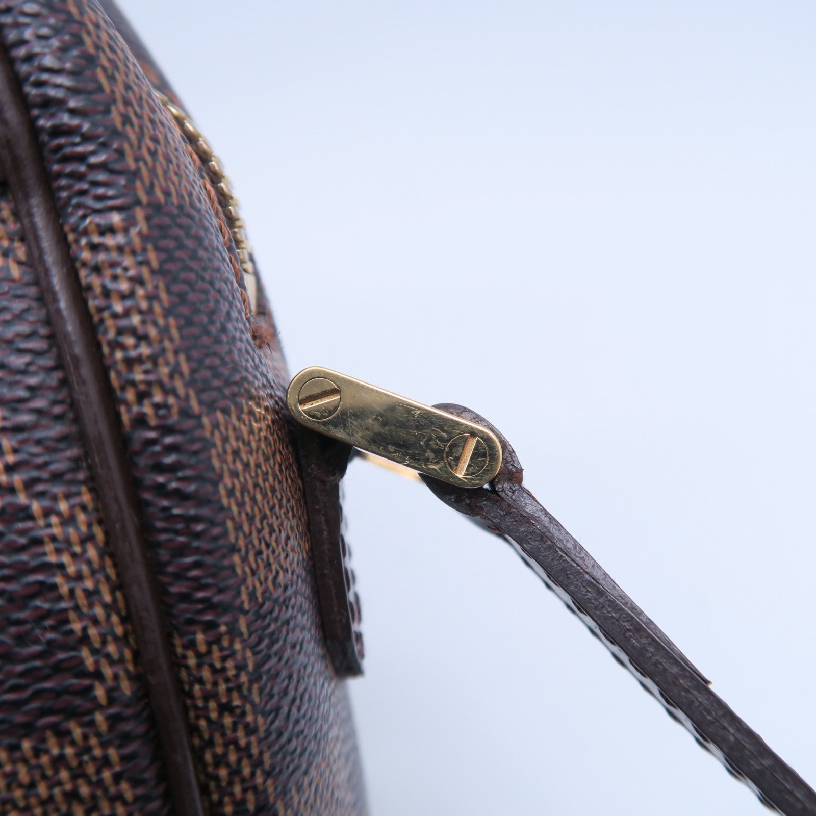 LOUIS VUITTON 【激減優惠】Damier Ebene Ipanema PM金扣肩背袋啡色