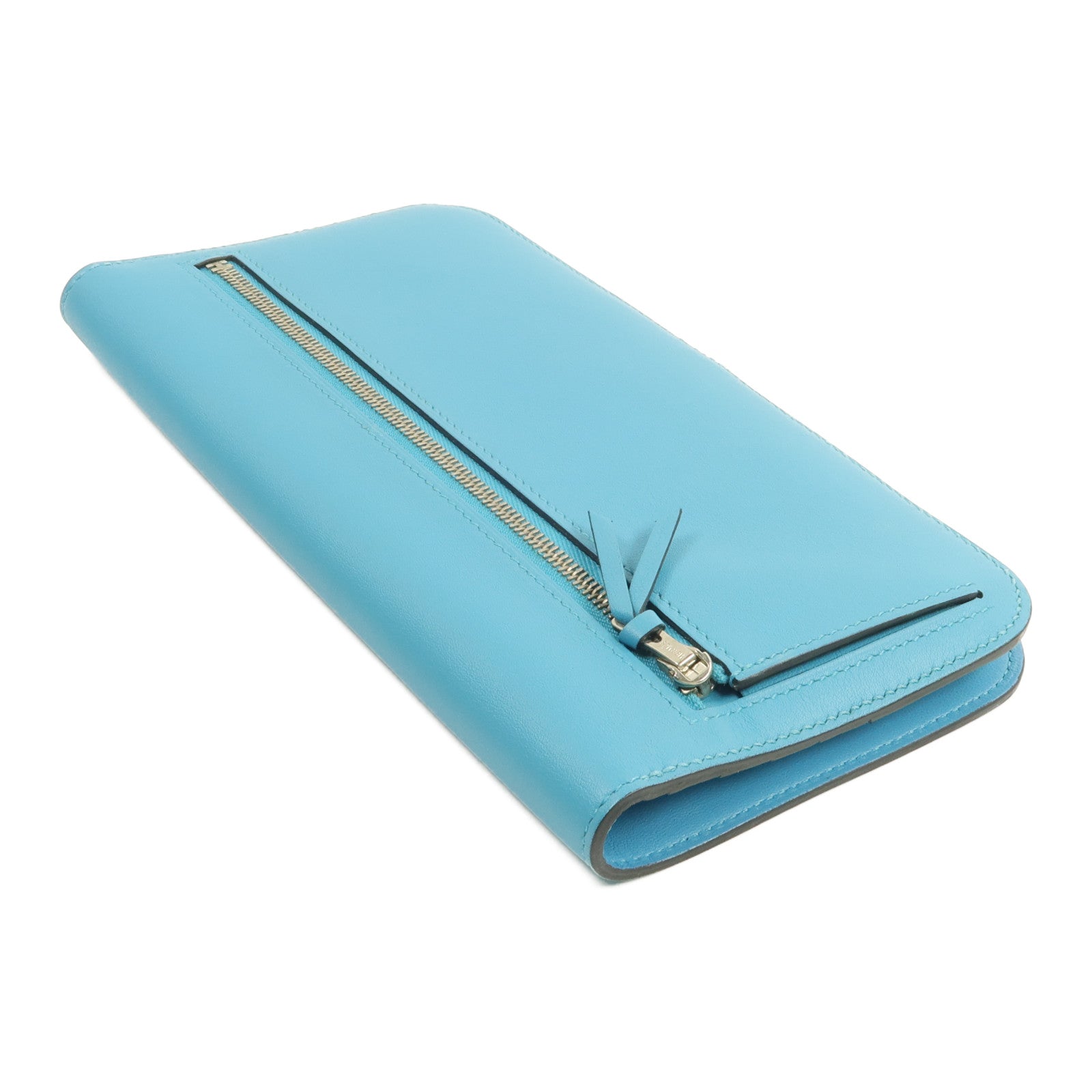 HERMES Swift皮革Dogon GM長錢包Bleu du Nord