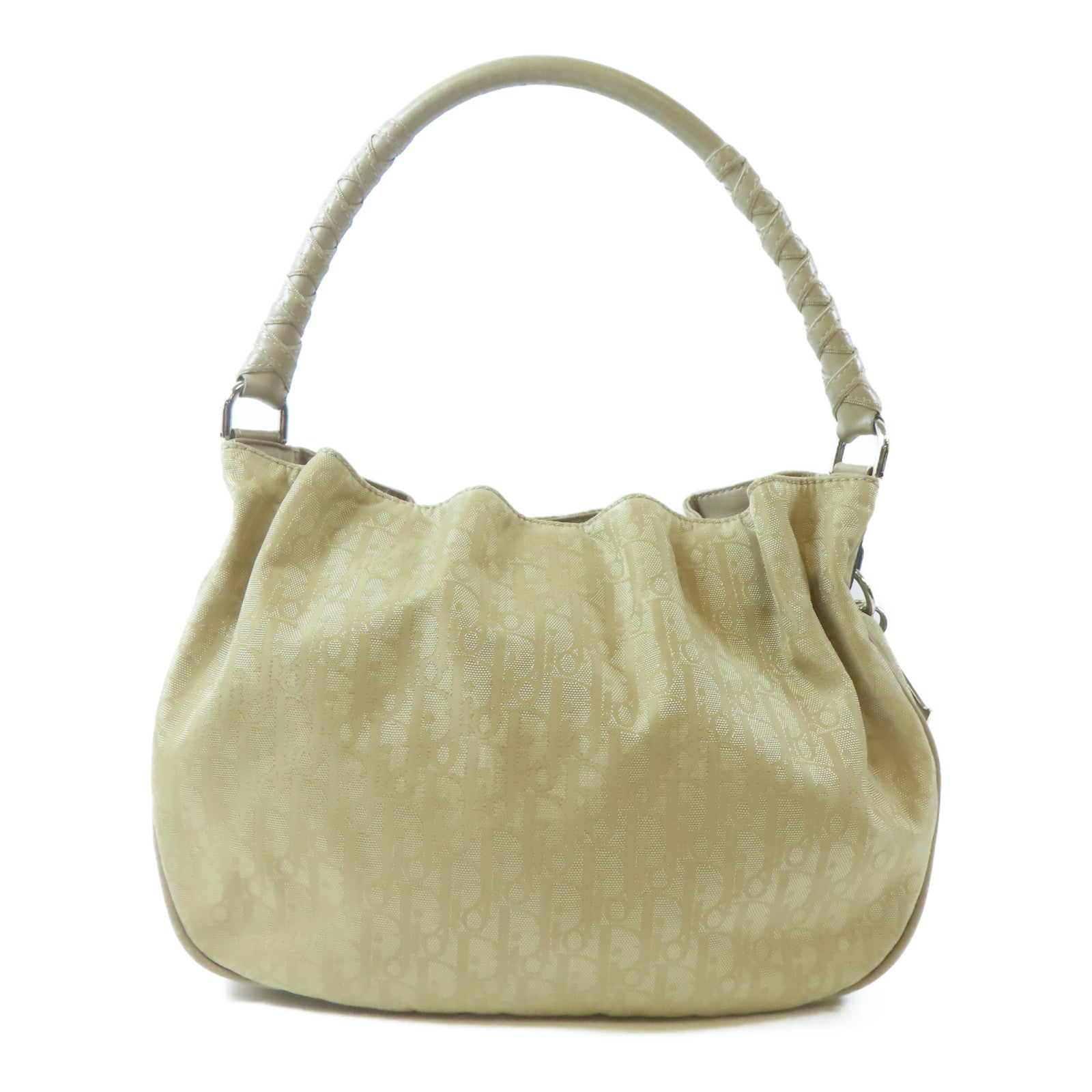 Dior 帆布Shoulder Bag銀扣肩背袋米色
