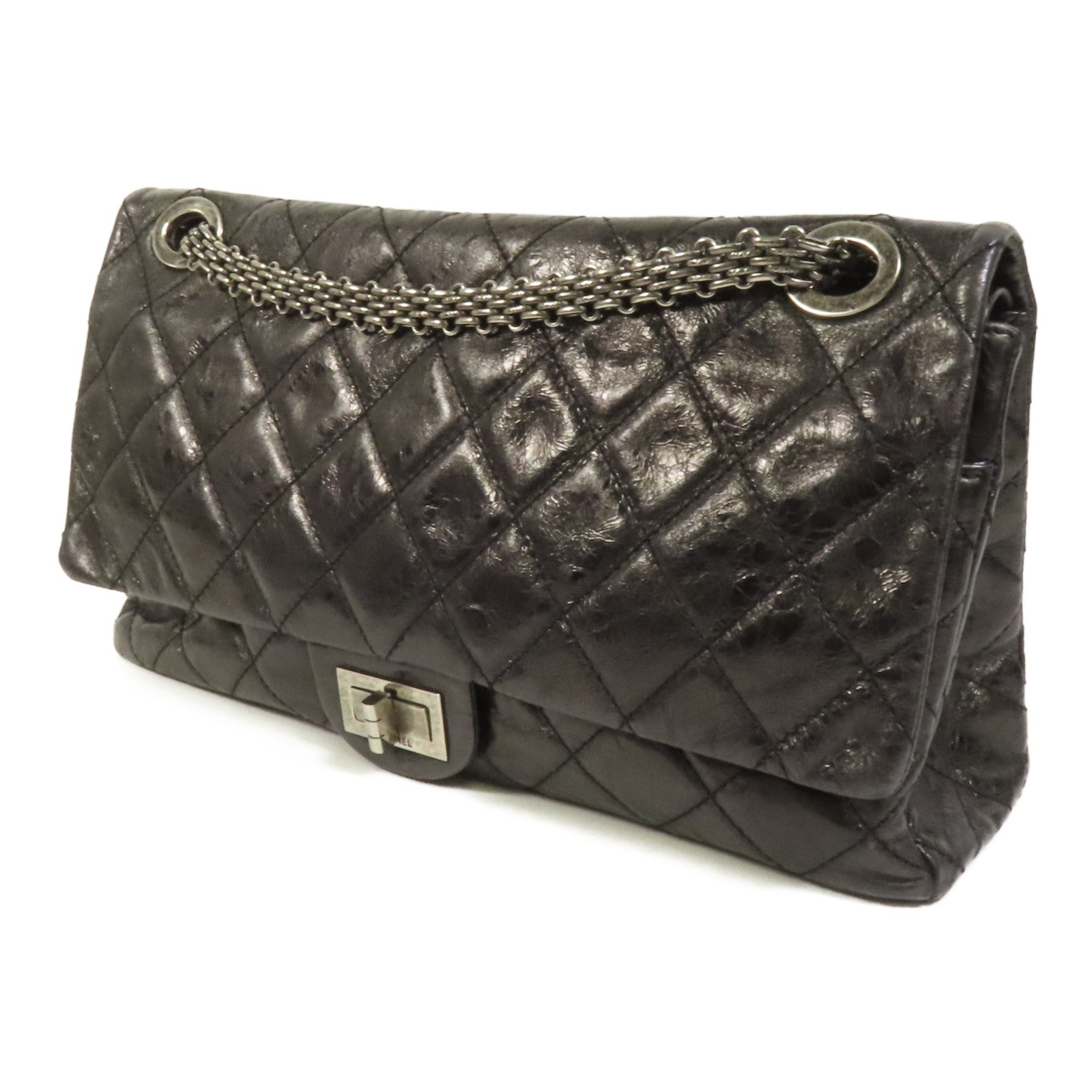 CHANEL 牛皮皮革2.55 Maxi鏈帶肩背袋