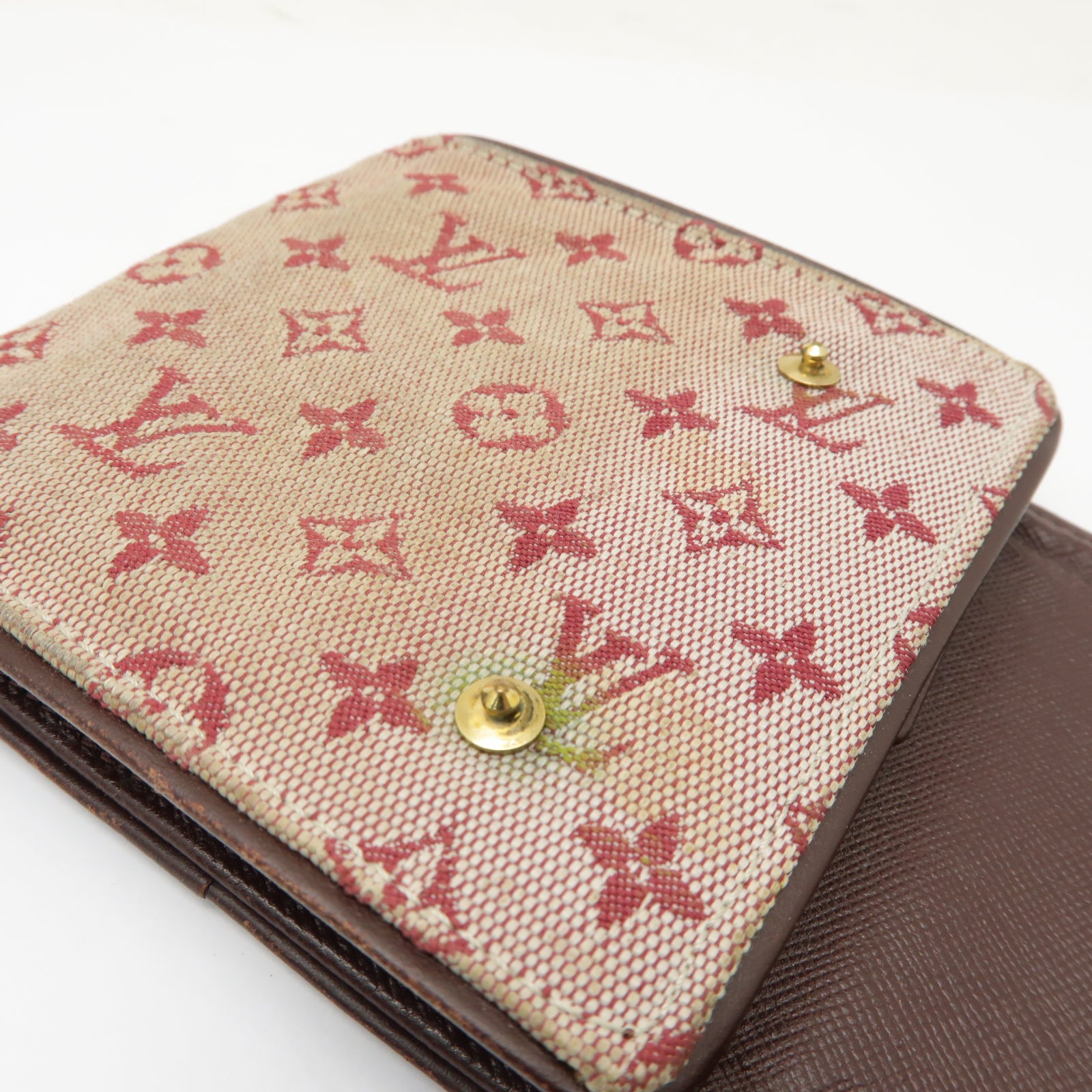 LOUIS VUITTON Monogram Mini Wallet金扣錢包紅色